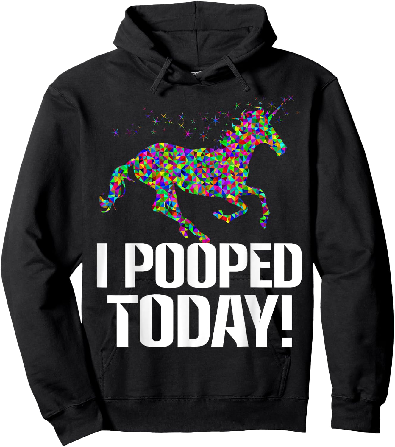 Funny i pooped today unicorn rainbow I pooped today Hoodie - Hoodie | Black