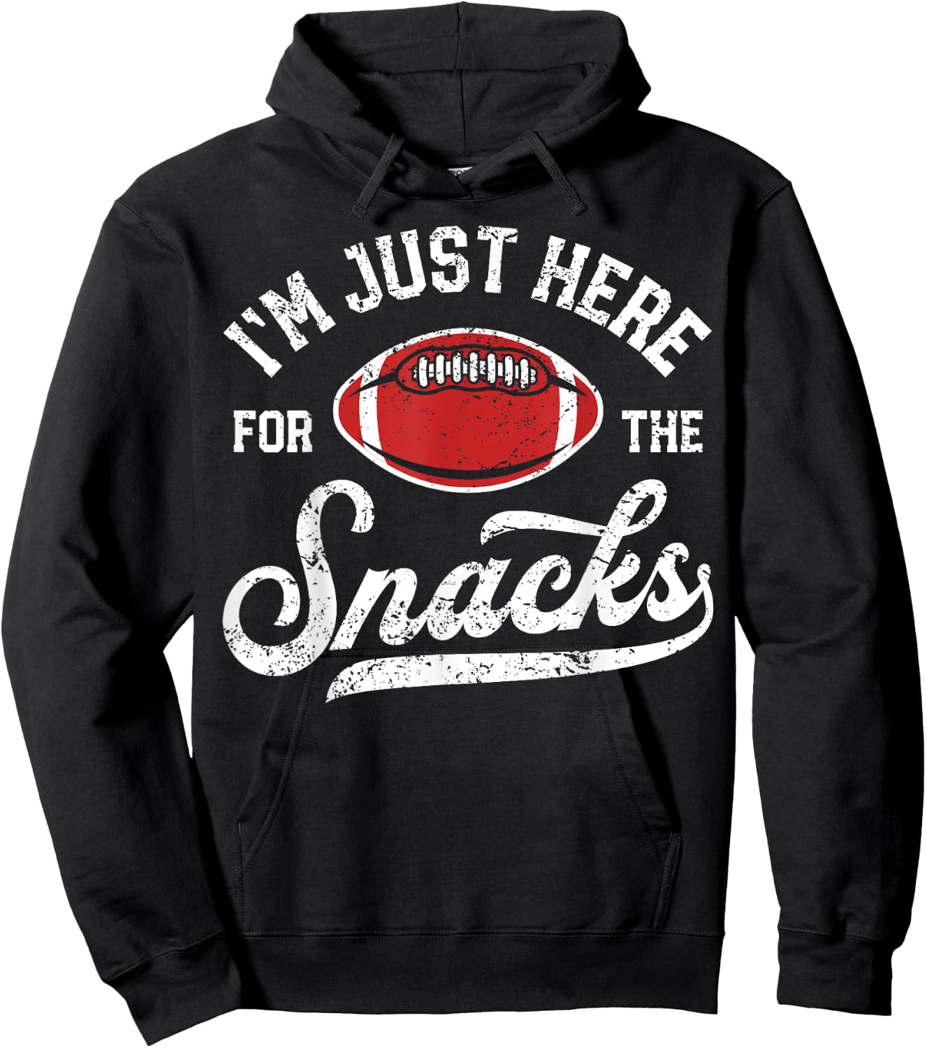 I'm Just Here For The Snacks Funny Fantasy Football League Hoodie - Hoodie | Black