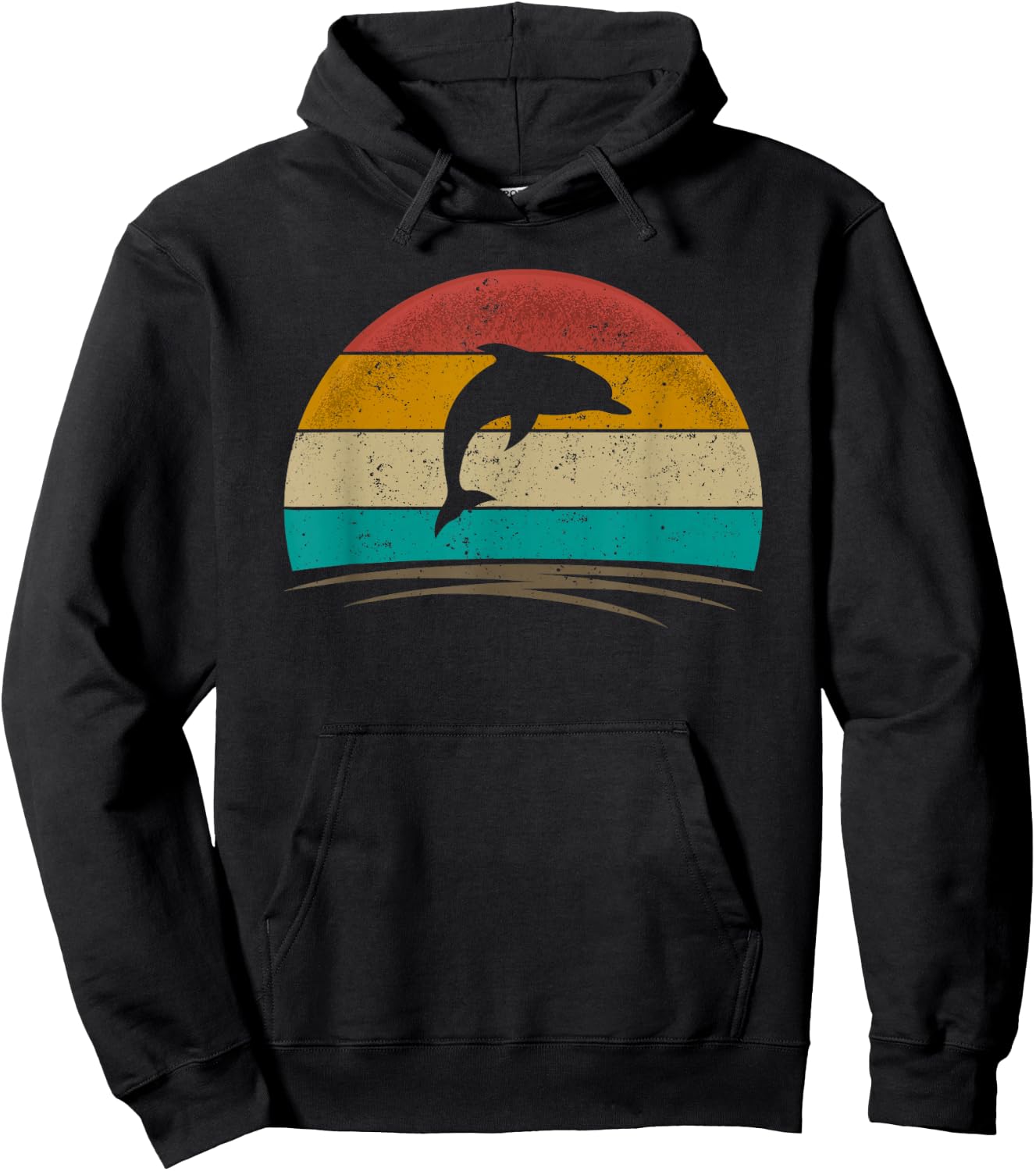 Dolphin Shirt Retro Style Sea Animal Whale Marine Biology Hoodie - Hoodie | Black