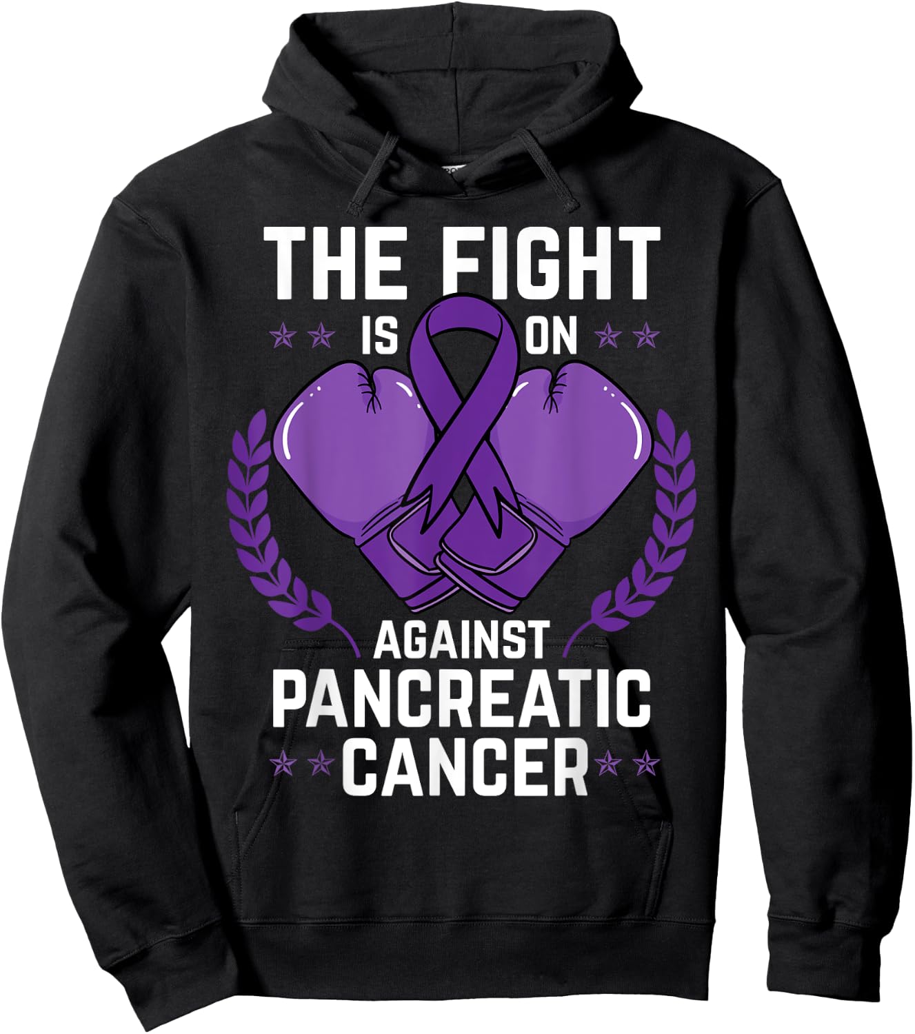 Pancreatic Cancer Shirt Chemotherapy Stomach Boxing Gift Hoodie - Hoodie | Black