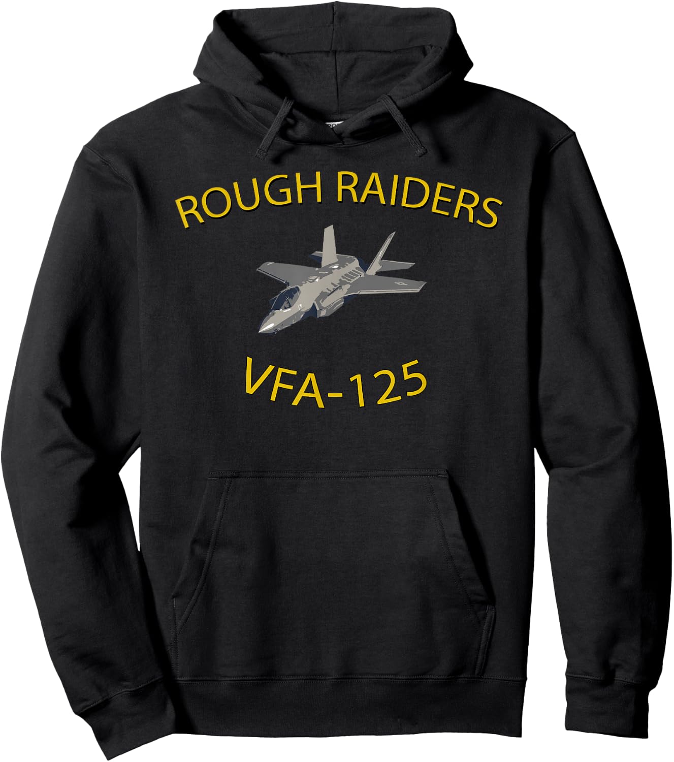 Designed For Flight VFA-125 Rough Raiders Strike Fighter Squadron F35 Lightning Hoodie - Hoodie | Black