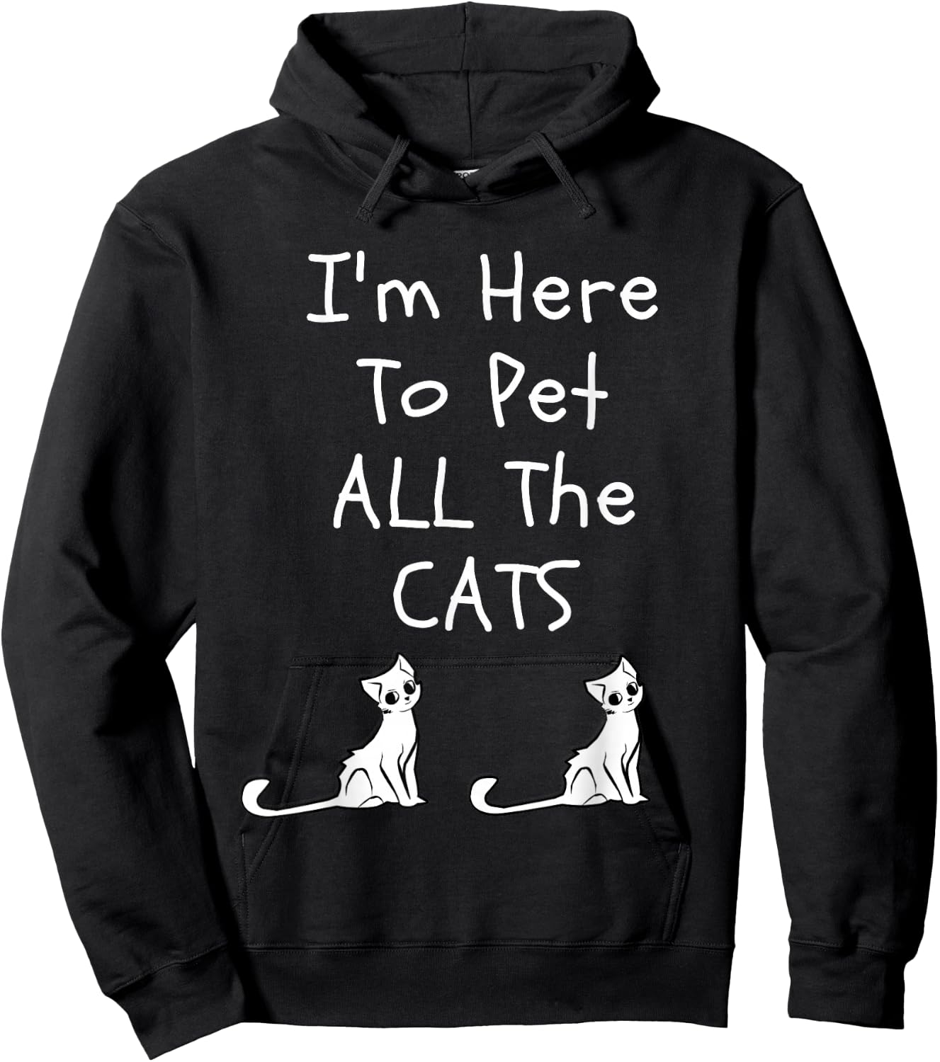 I'm Here to Pet All The Cats Men Kids Hoodie - Hoodie | Black