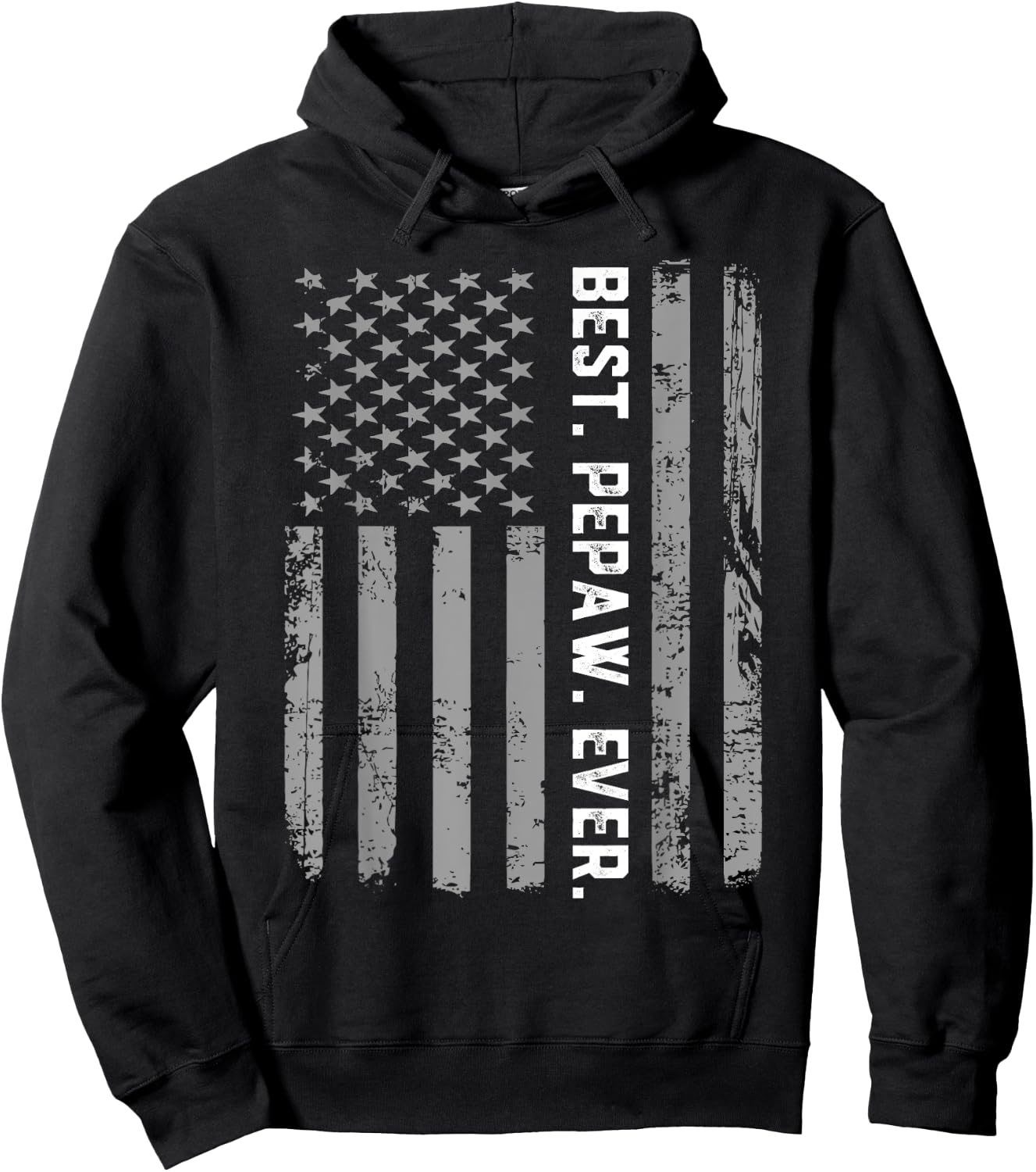 Best Pepaw Ever Vintage American Flag T Shirt Women Kids Men Hoodie - Hoodie | Black