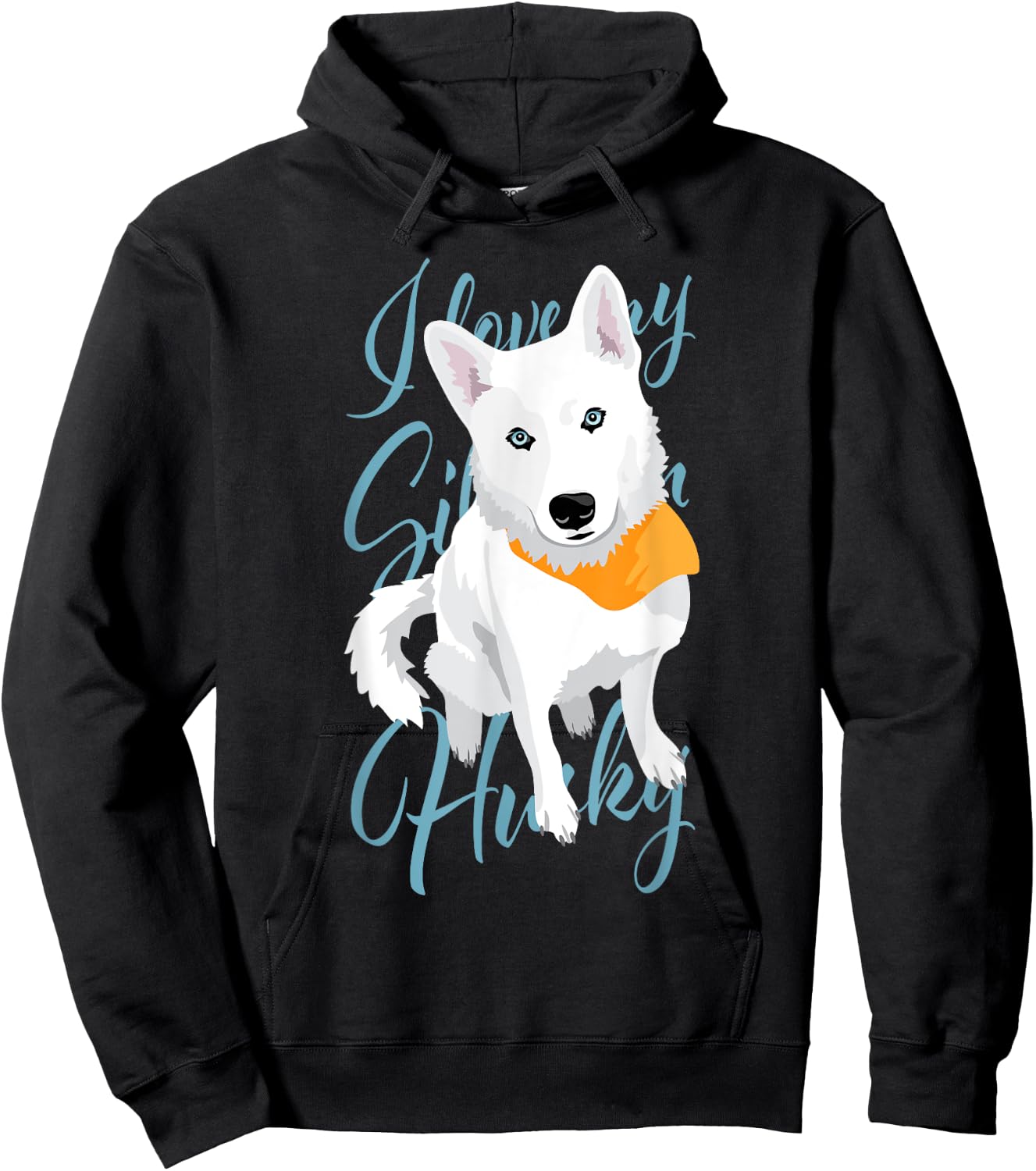 Claras White Husky Adults Siberian Husky Dog , Black, Short Sleeve, Small Hoodie - Hoodie | Black