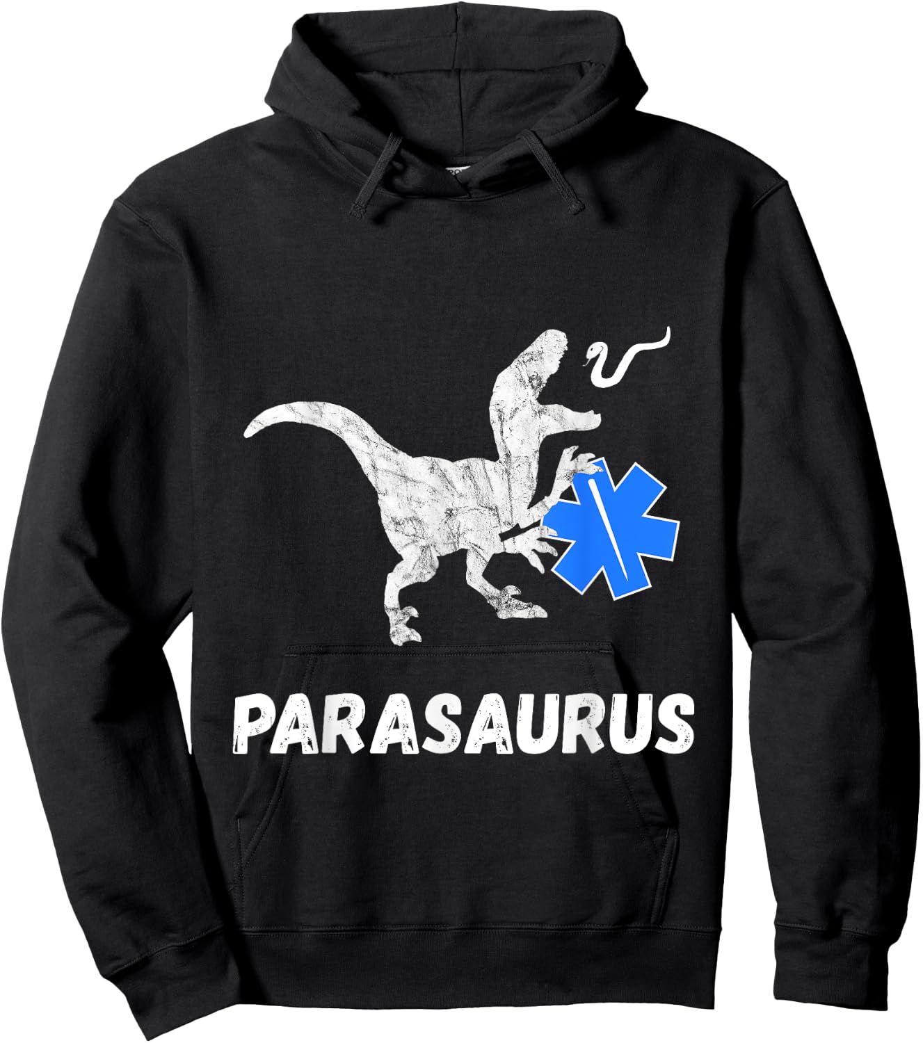Paramedic Dino Funny Rescue Aid Dino Sani T-Rex Hoodie - Hoodie | Black