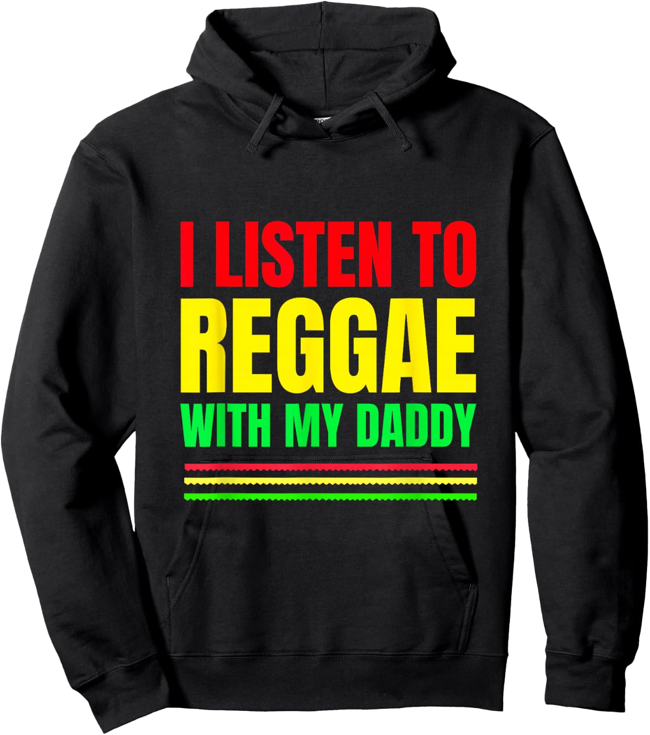 Reggae Toddler Shirts - I Listen to Reggae with My Daddy Hoodie - Hoodie | Black