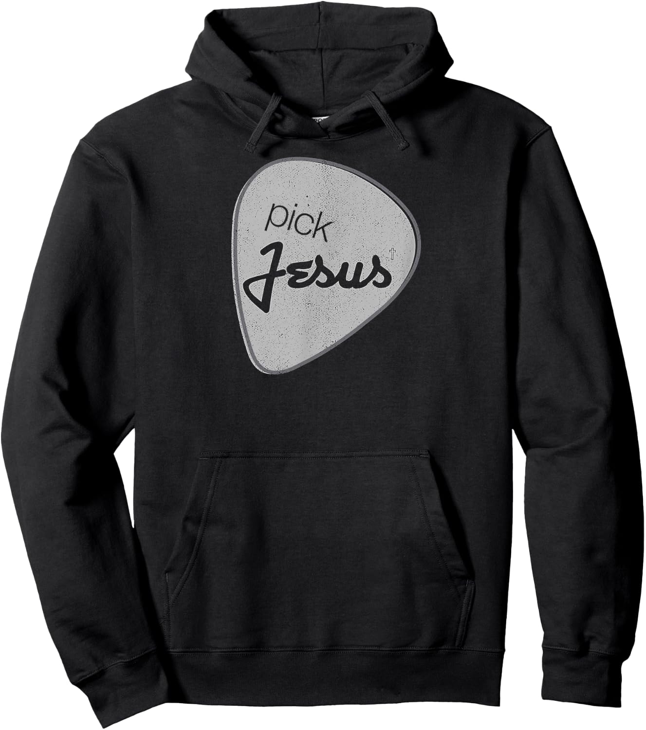 Pick Jesus Shirt Vintage Christian Guitar Pick Hoodie - Hoodie | Black