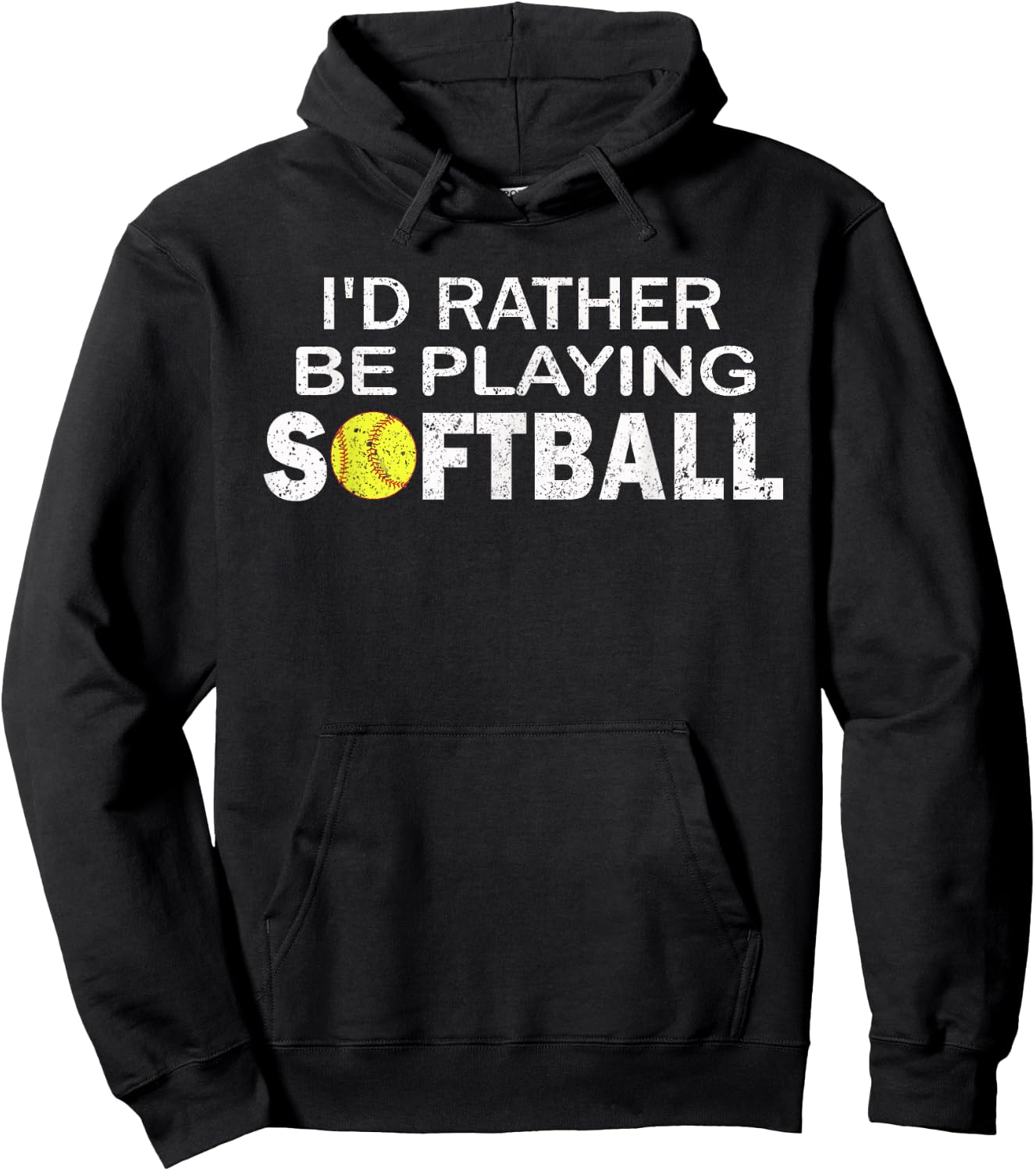 I'd Rather Be Playing Softball Hoodie - Hoodie | Black