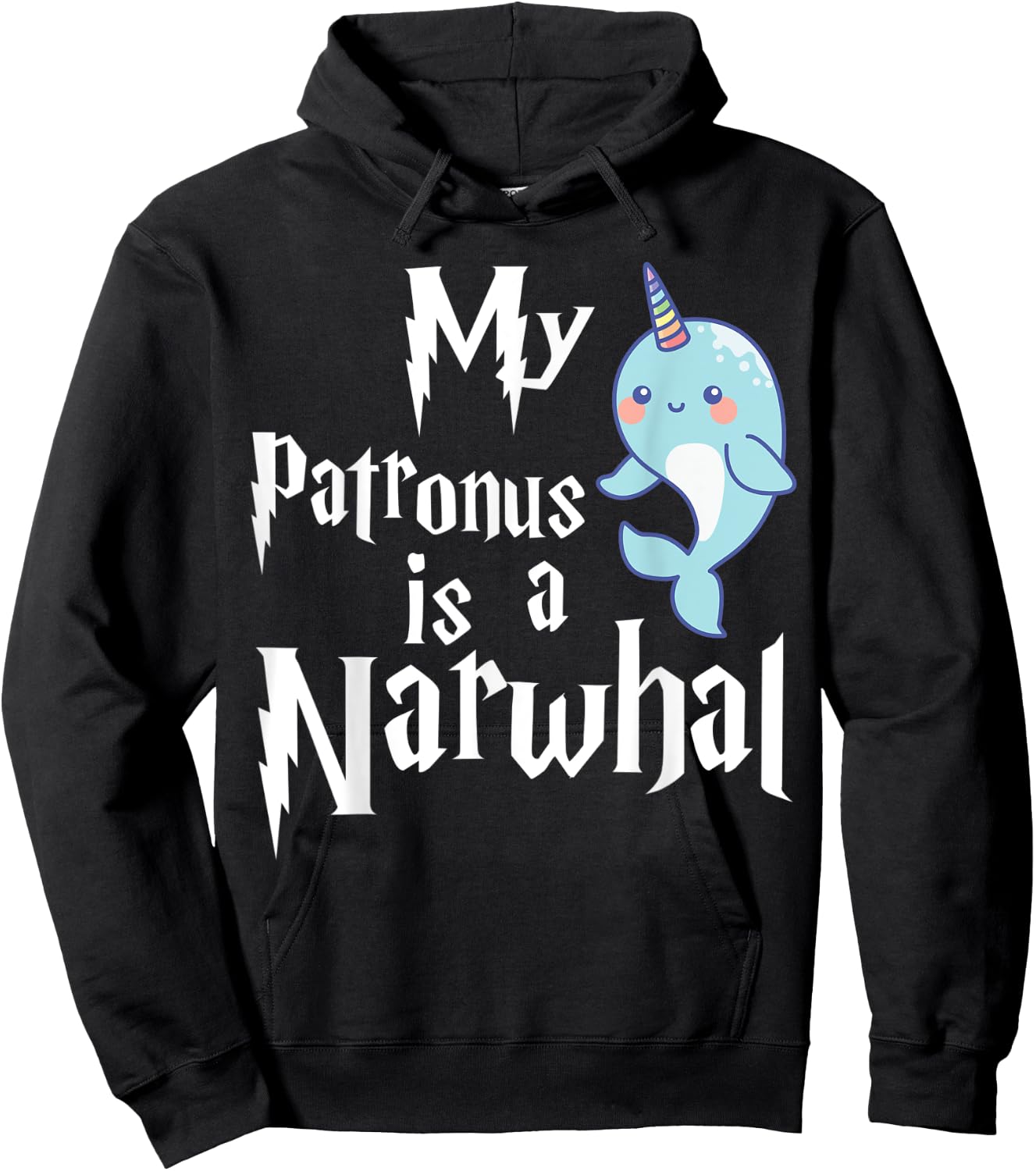 My Patronus Is A Narwhal Women Narwhal Lovers Girls Kid Gift Hoodie - Hoodie | Black