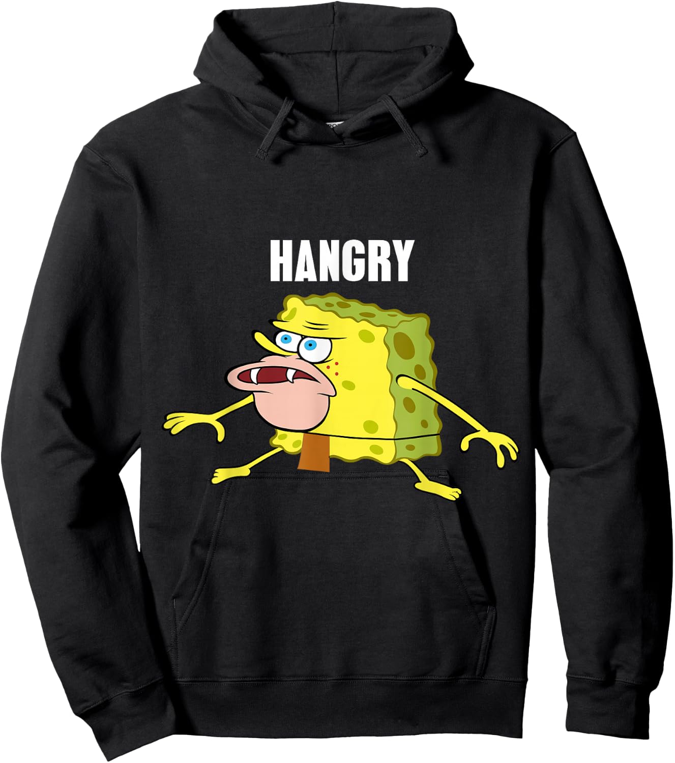 Hangry Caveman Spongebob Meme Hoodie - Hoodie | Black