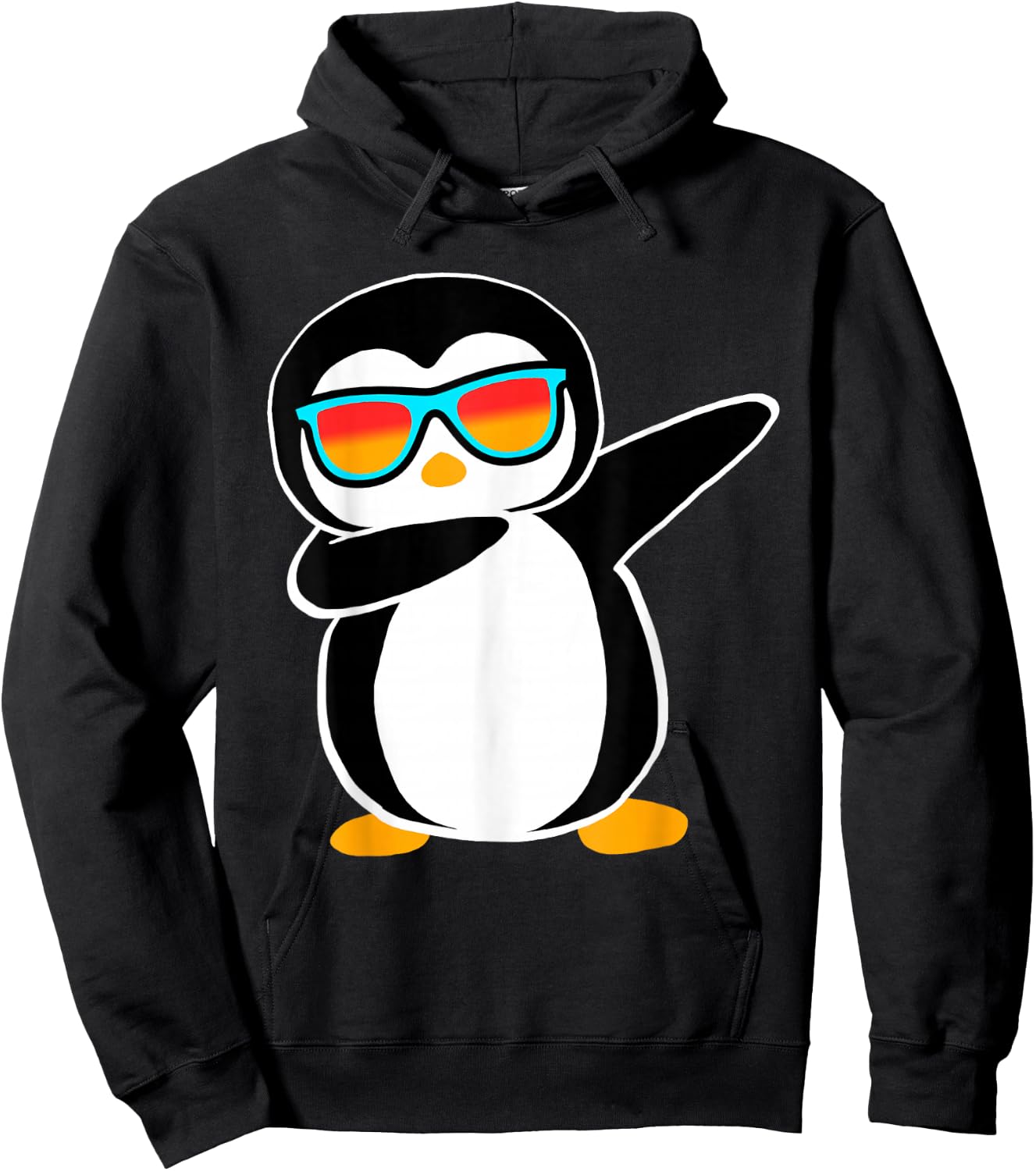 Dabbing Penguin Cute Animal Birthday Party Gift Hoodie - Hoodie | Black