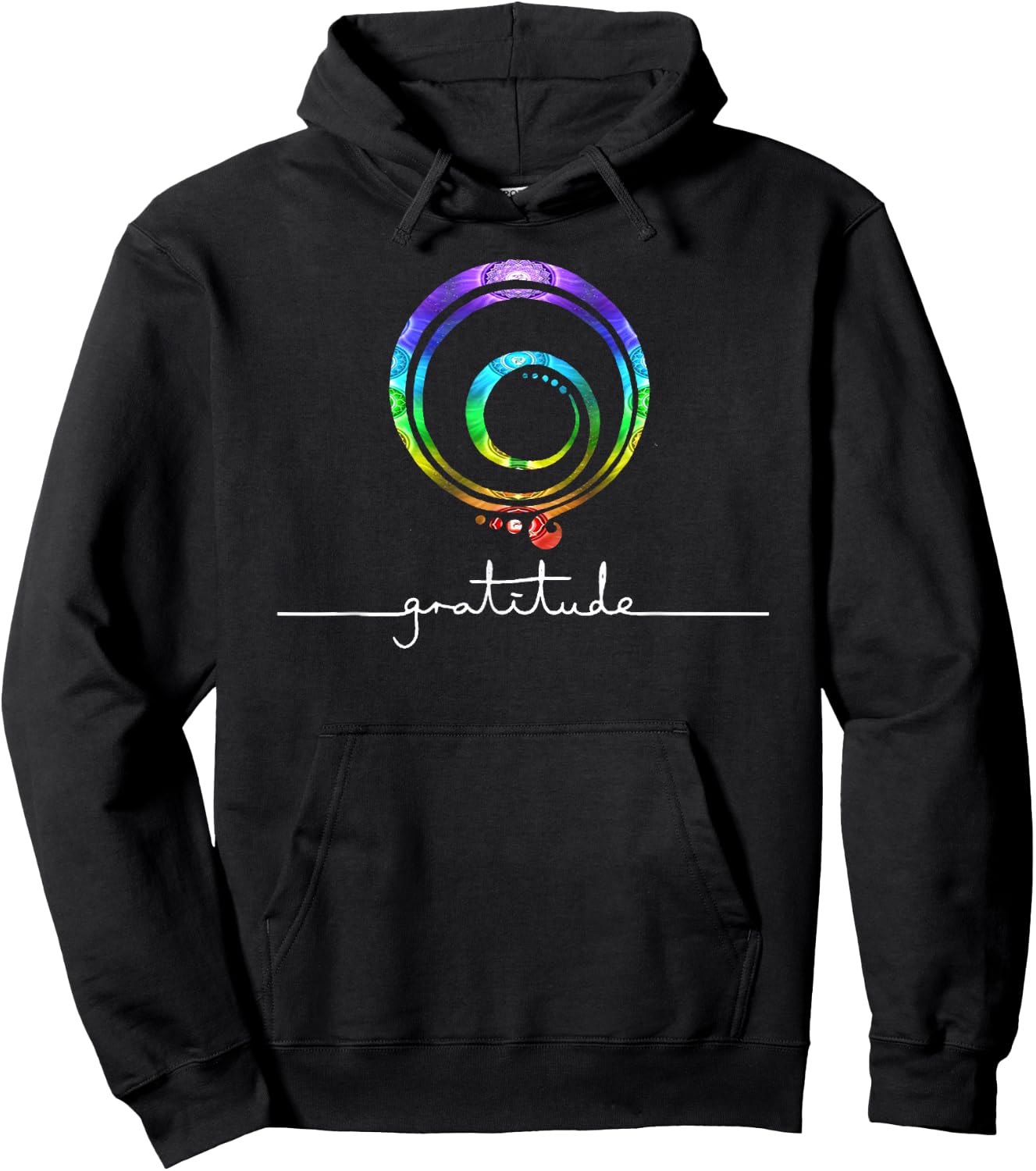 Gratitude Chakra Shirt Gratitude Symbol Inspirational Shirt Hoodie - Hoodie | Black