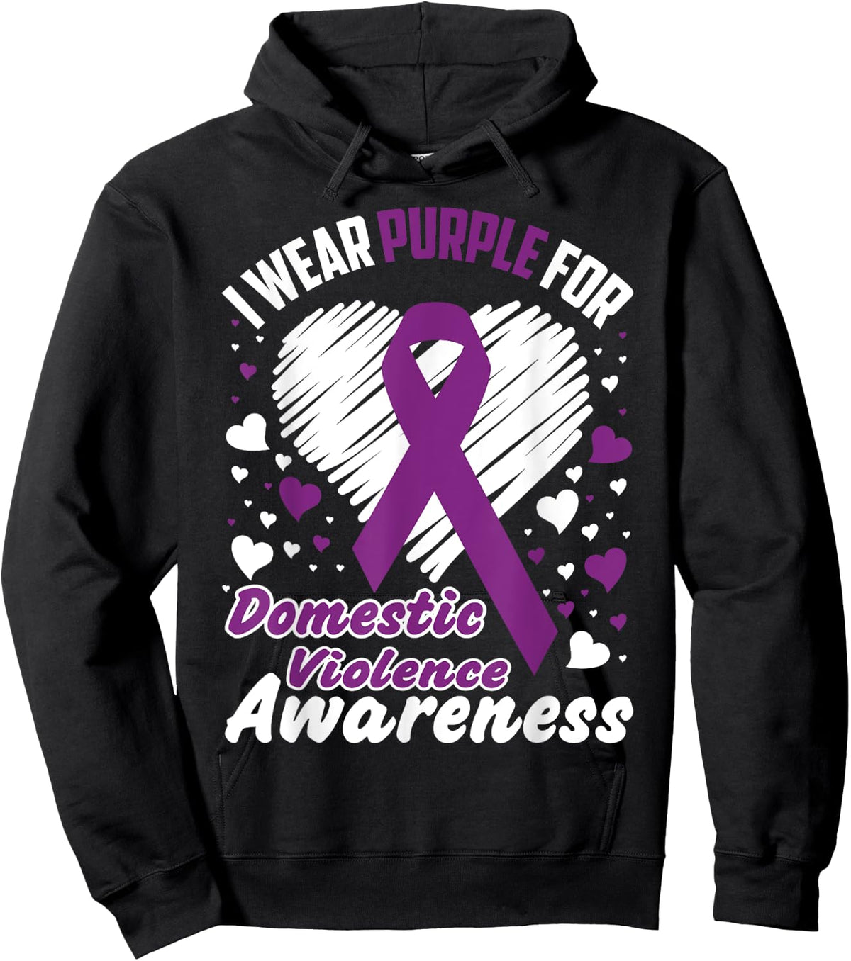 I Wear Purple For Domestic Violence Awareness Shirt Hoodie - Hoodie | Black