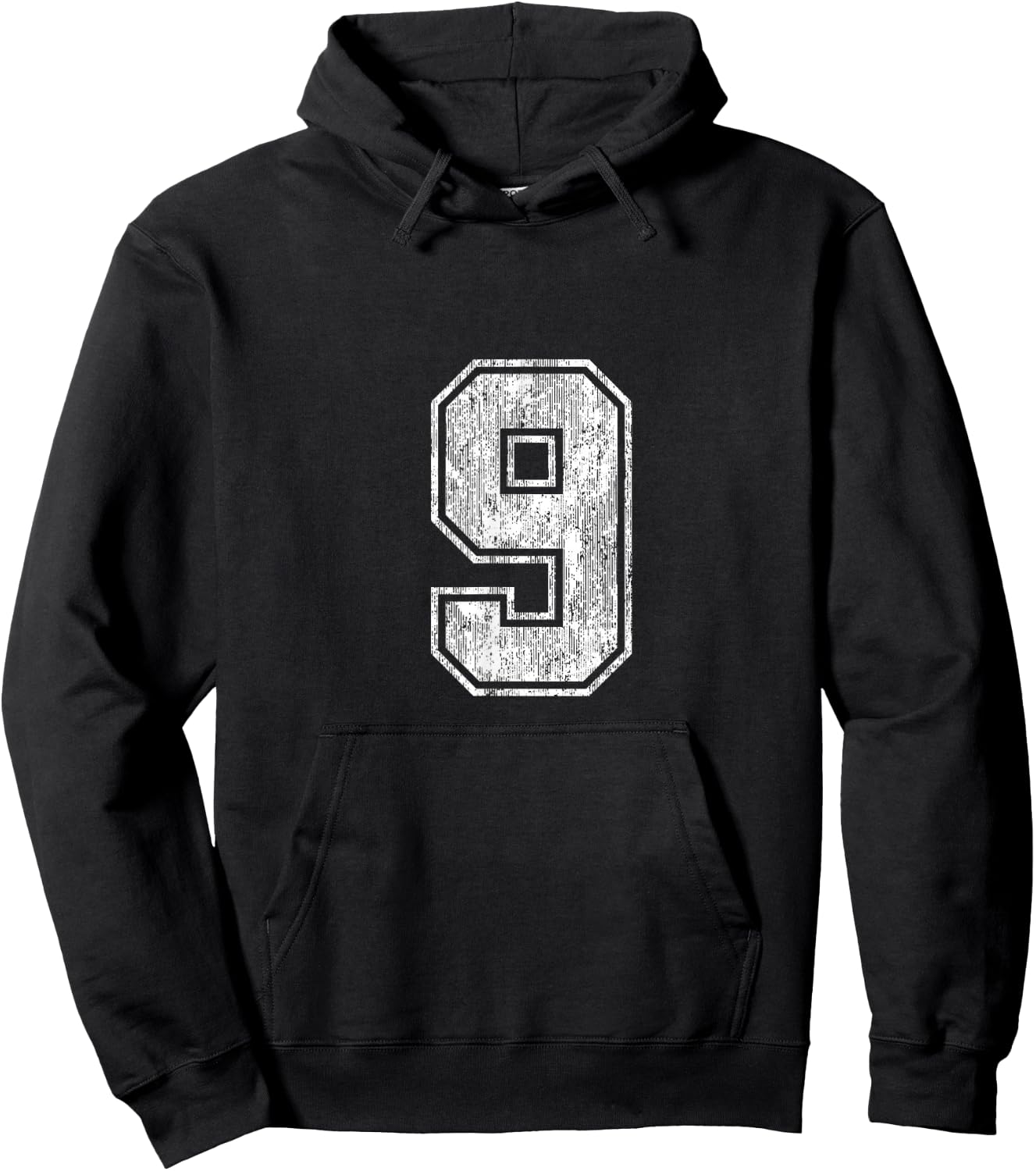 Number 9 Vintage Nine Sports Design Hoodie - Hoodie | Black
