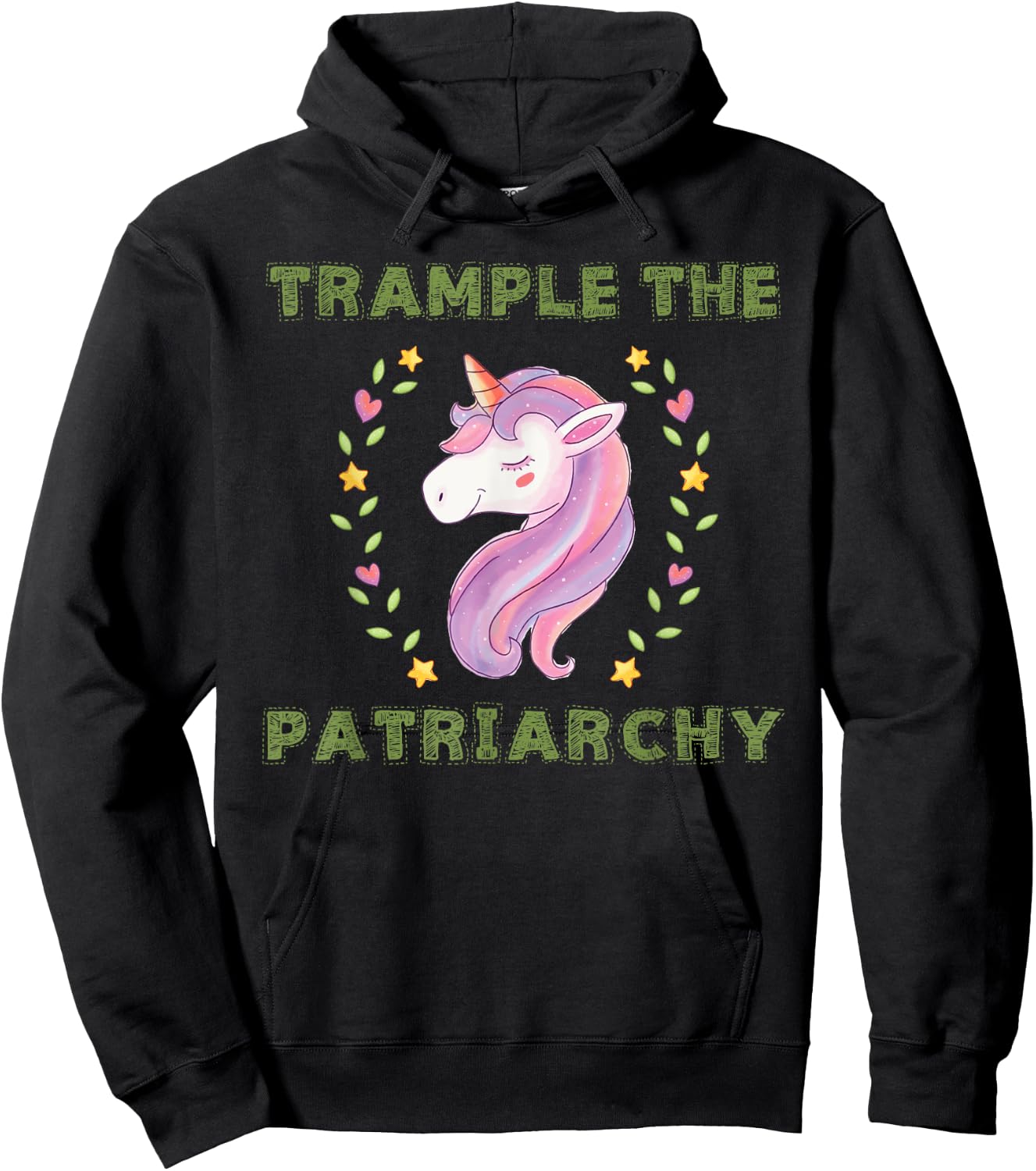 Trample The Patriarchy, Unicorn Lovers Feminist Hoodie - Hoodie | Black