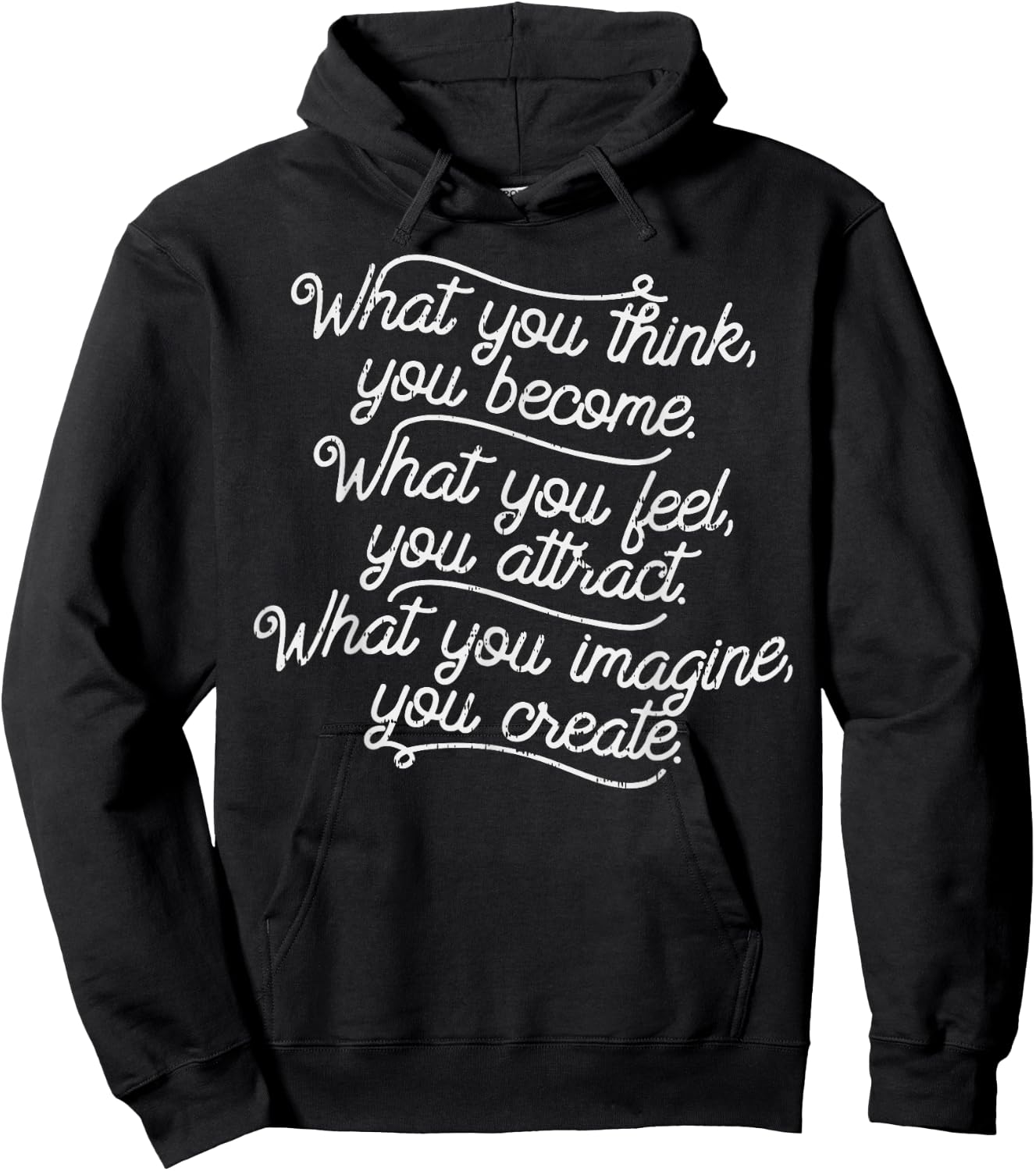 BoredKoalas What You Think Become Funny Positive Motivational Quote - -Adults, Black, Small Hoodie - Hoodie | Black