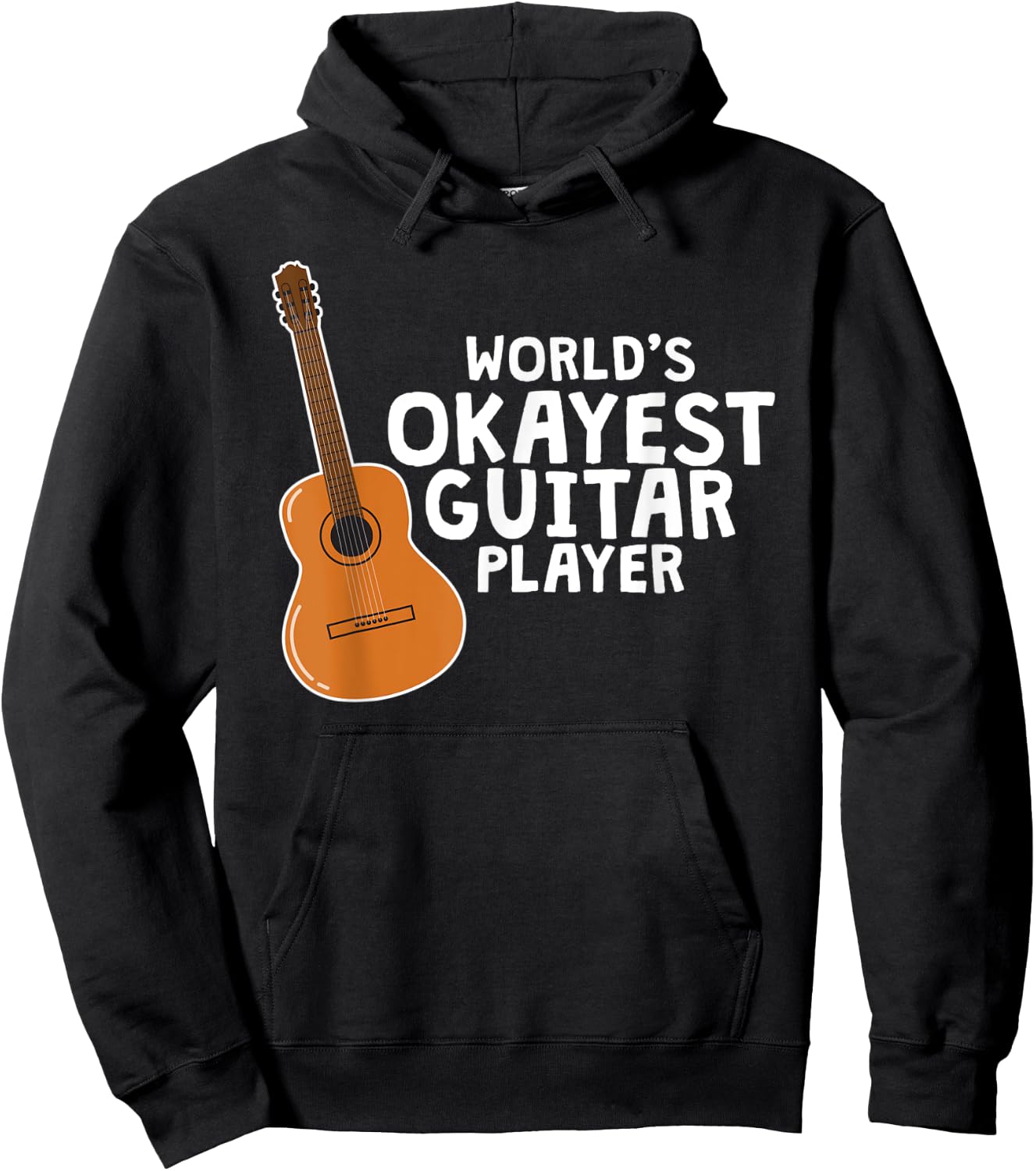 Worlds Okayest Guitar Player Shirt Guitarist Gift Hoodie - Hoodie | Black