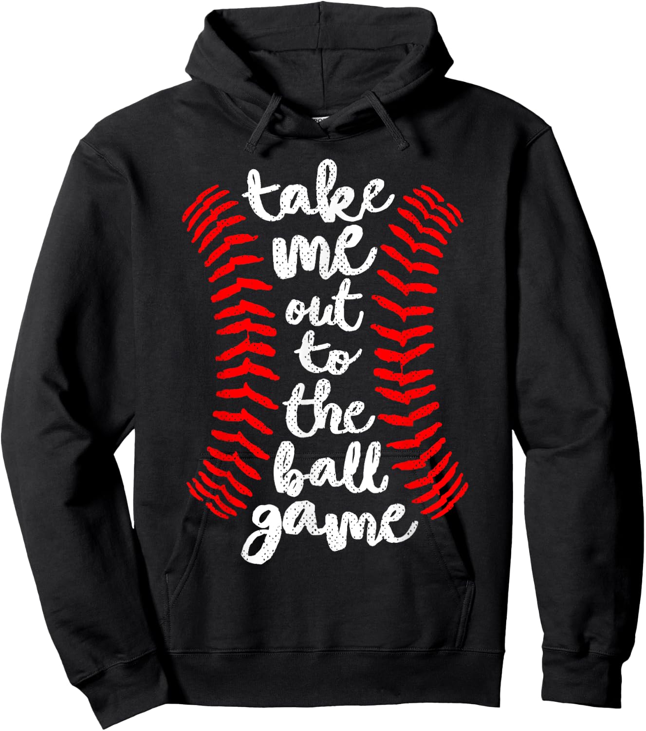 Take Me Out Ball Game Shirt Baseball Song Red Blue Black Hoodie - Hoodie | Black