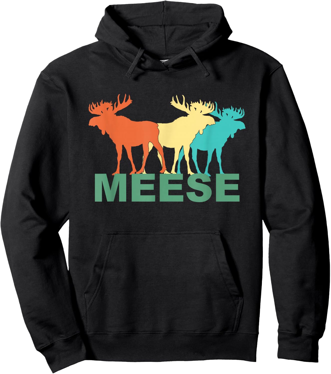 Meese Moose Antlers Wildlife Hoodie - Hoodie | Black