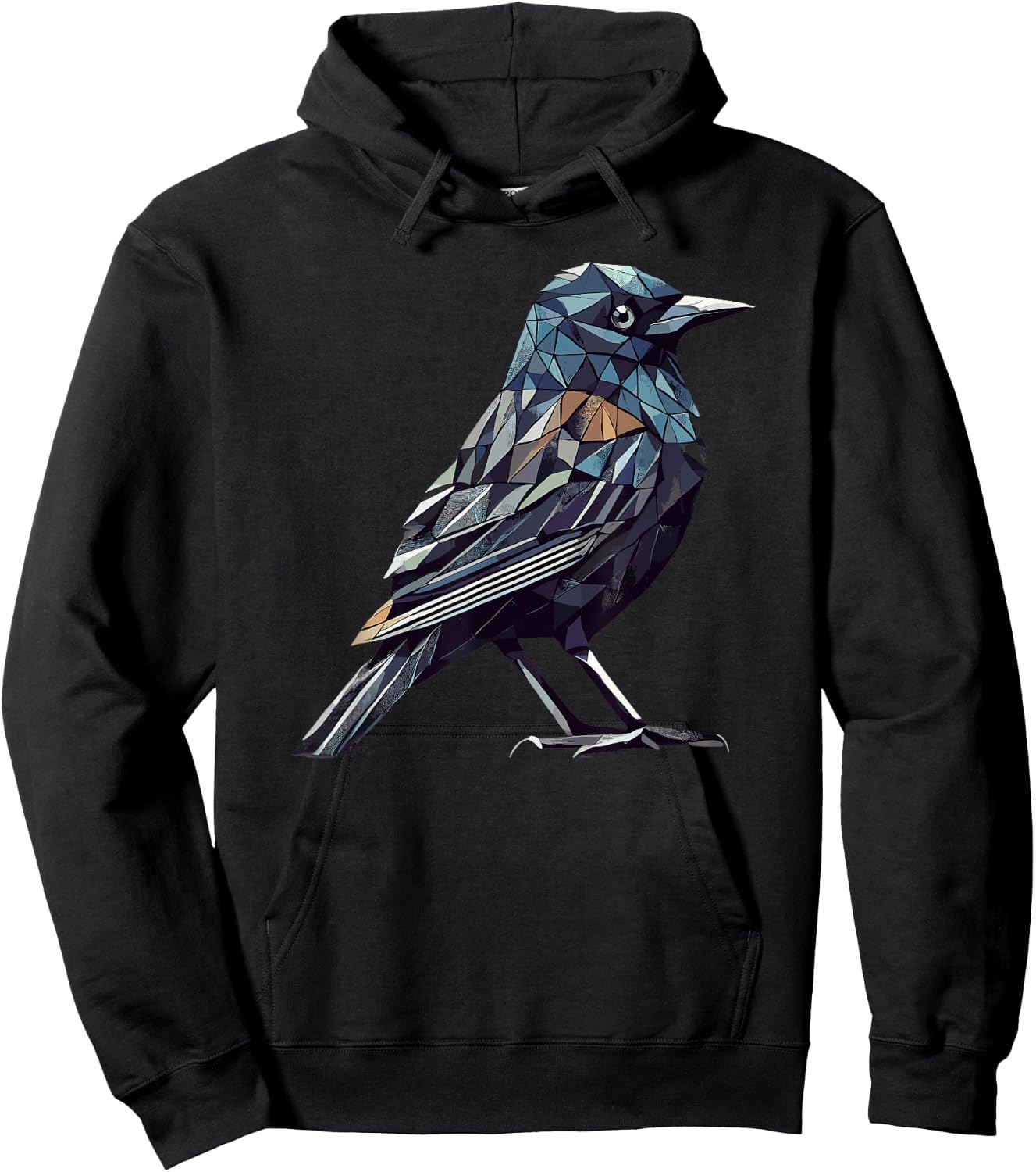 Geometric Art Common Blackbird Birdwatcher Birdwatching Hoodie - Hoodie | Black