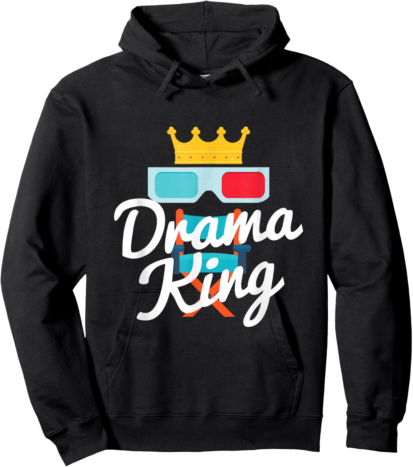 Funny Drama King Crown Theater Drama Lover Gift Hoodie - Hoodie | Black