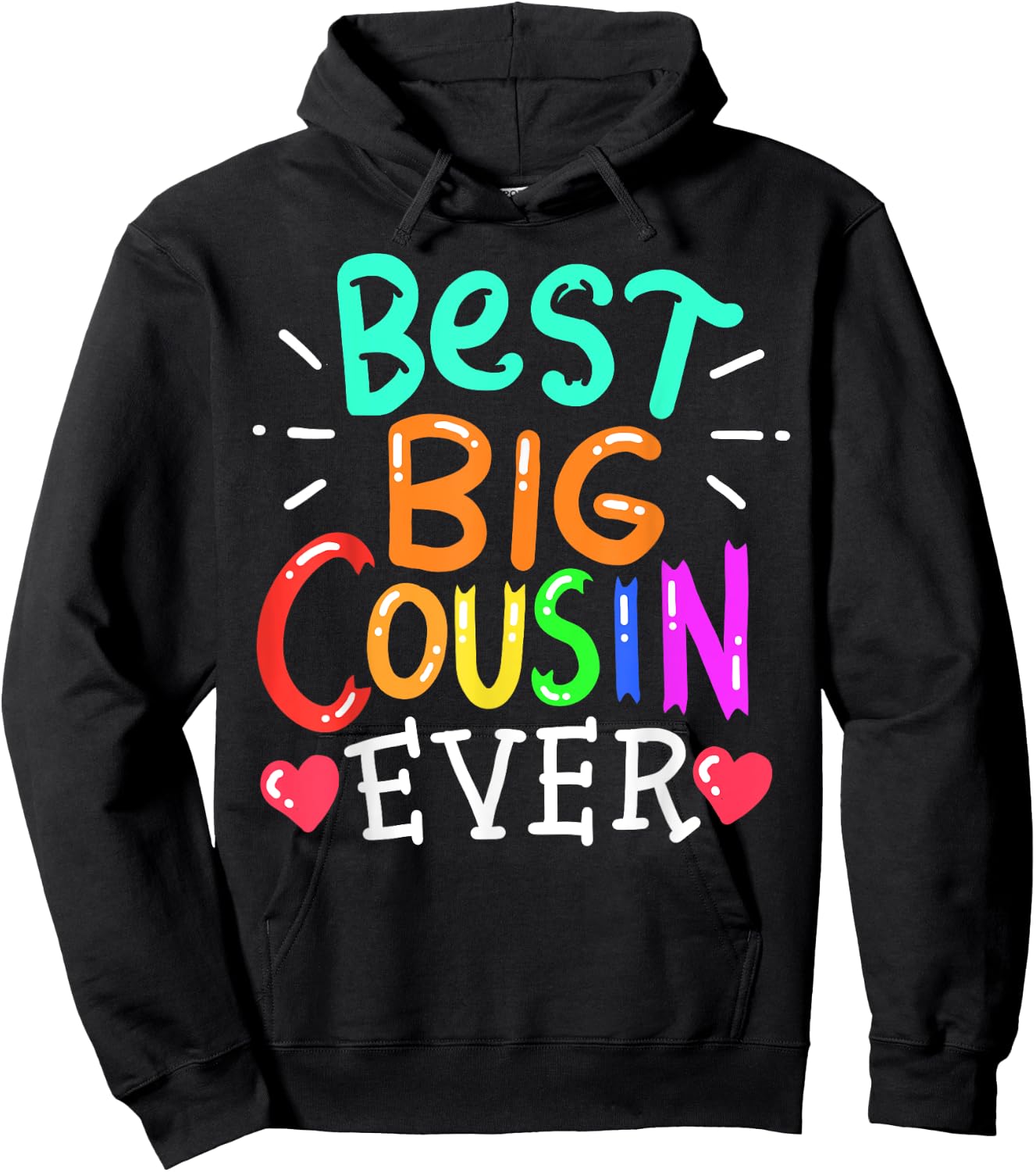 Best Big Cousin Family Cute Gift Hoodie - Hoodie | Black