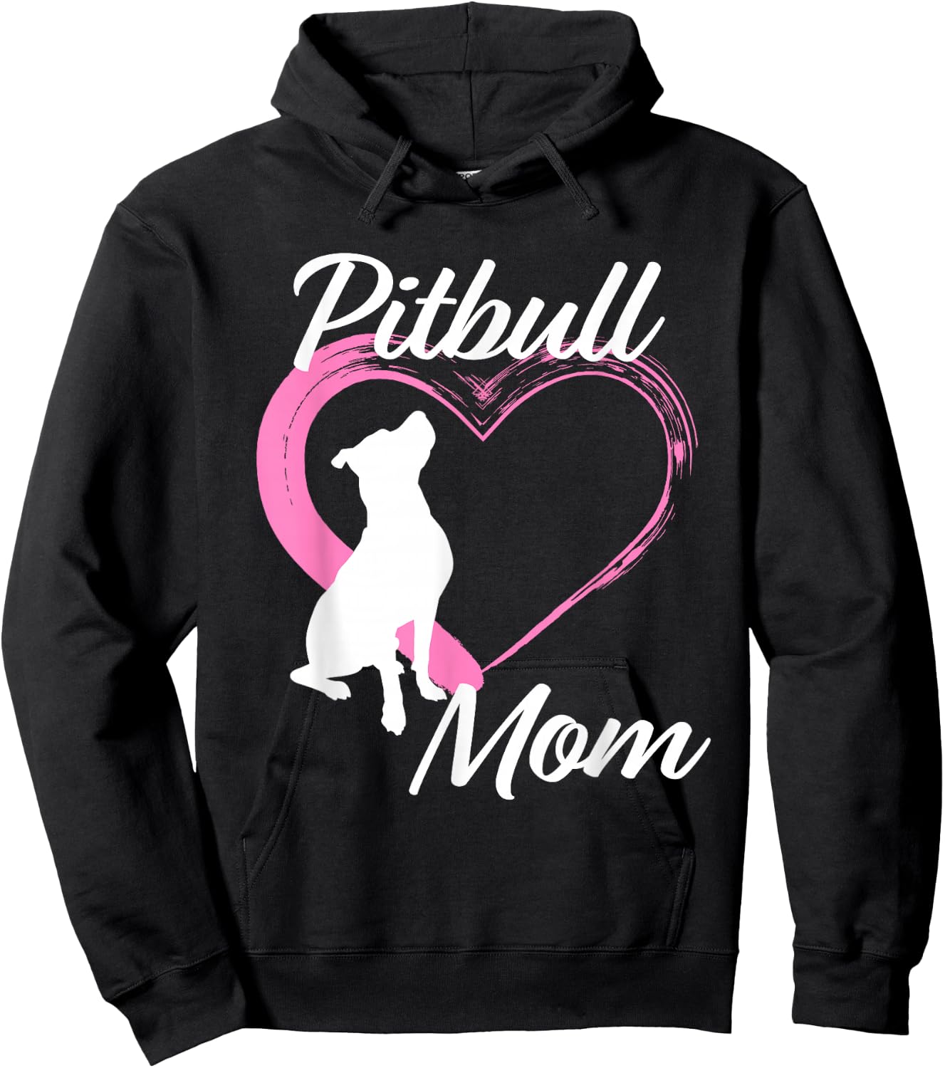 Pitbull Gifts for Pitbull Lovers Cute Pitbull Mom Pink Heart Hoodie - Hoodie | Black