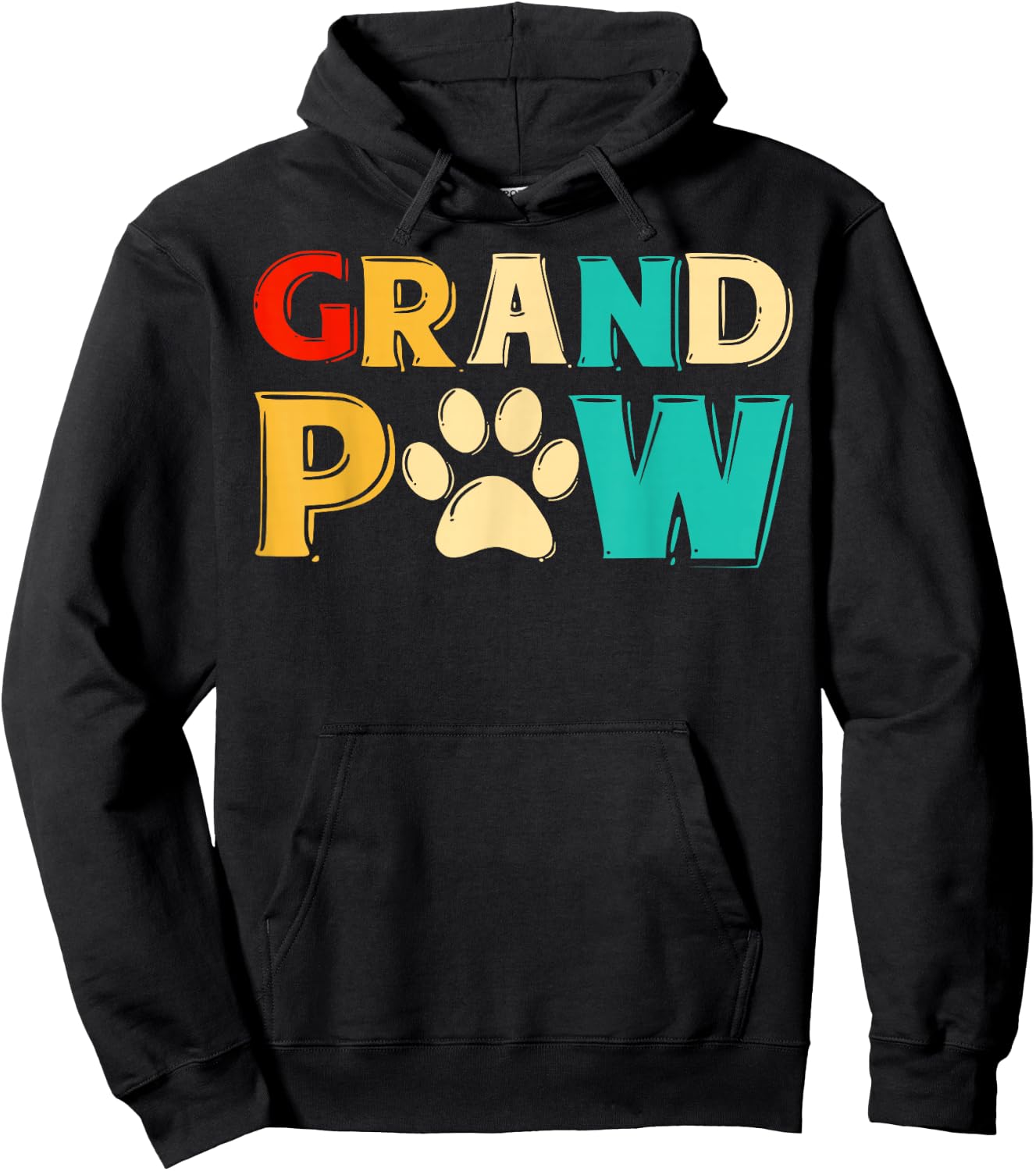 Grand Paw Dog Grandpaw Grandpa Dog Lover Vintage Gift Men Women Girls Kids Hoodie - Hoodie | Black