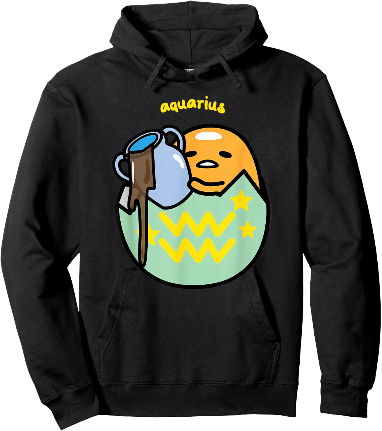 Gudetama Zodiac Aquarius Shirt Hoodie - Hoodie | Black