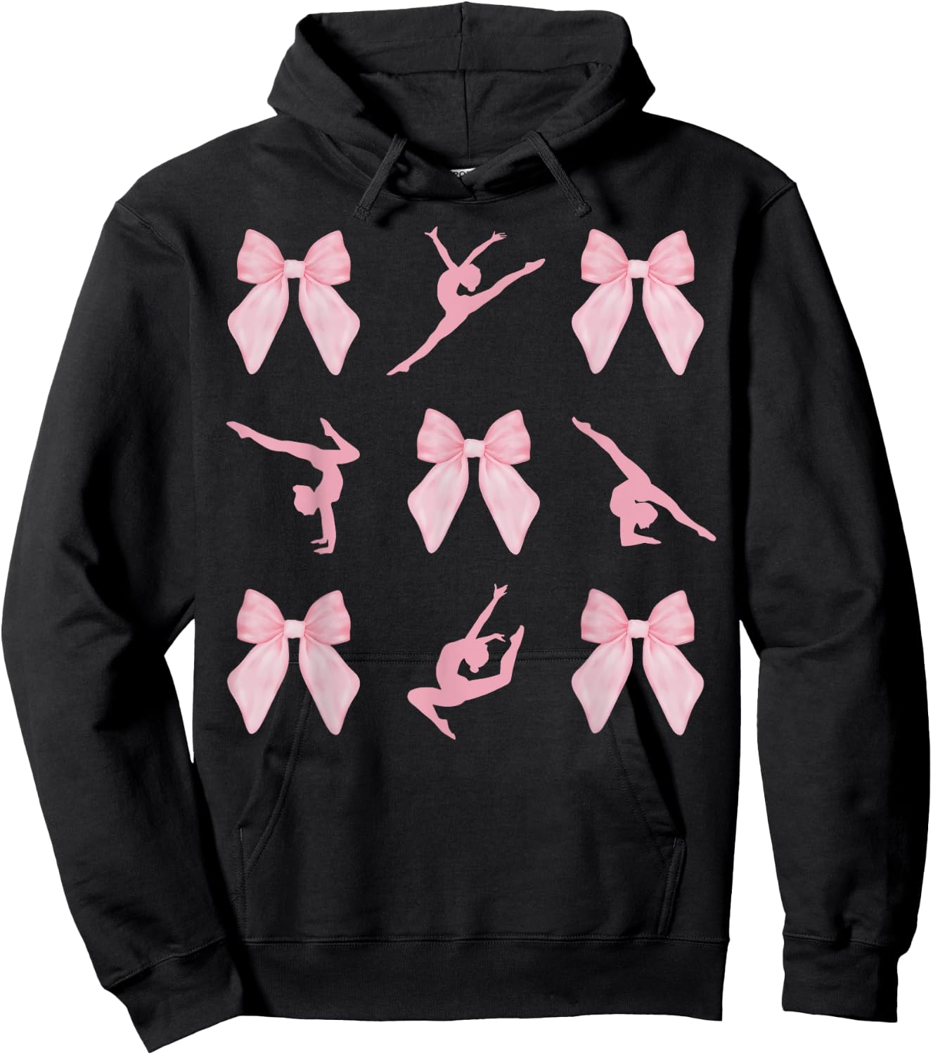 Dance Coquette Pink Bow Ballet Dancer Ballerina Girls Women Hoodie - Hoodie | Black