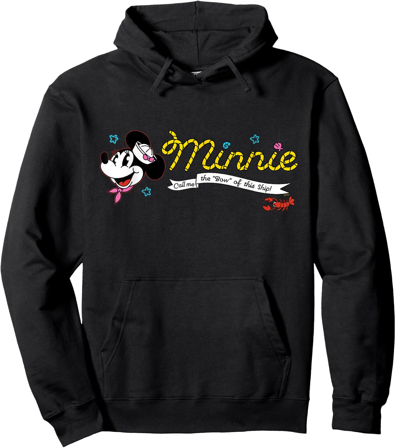Disney Cruise Sailor Minnie Mouse Call Me The Ship’s “Bow” Hoodie - Hoodie | Black