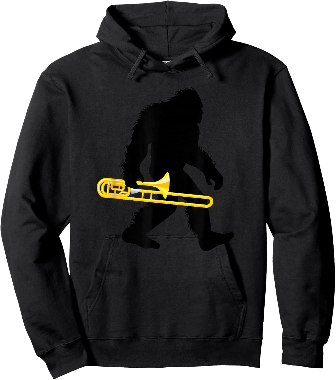Bigfoot Trombone Sasquatch Trombonist Apparel Hoodie - Hoodie | Black