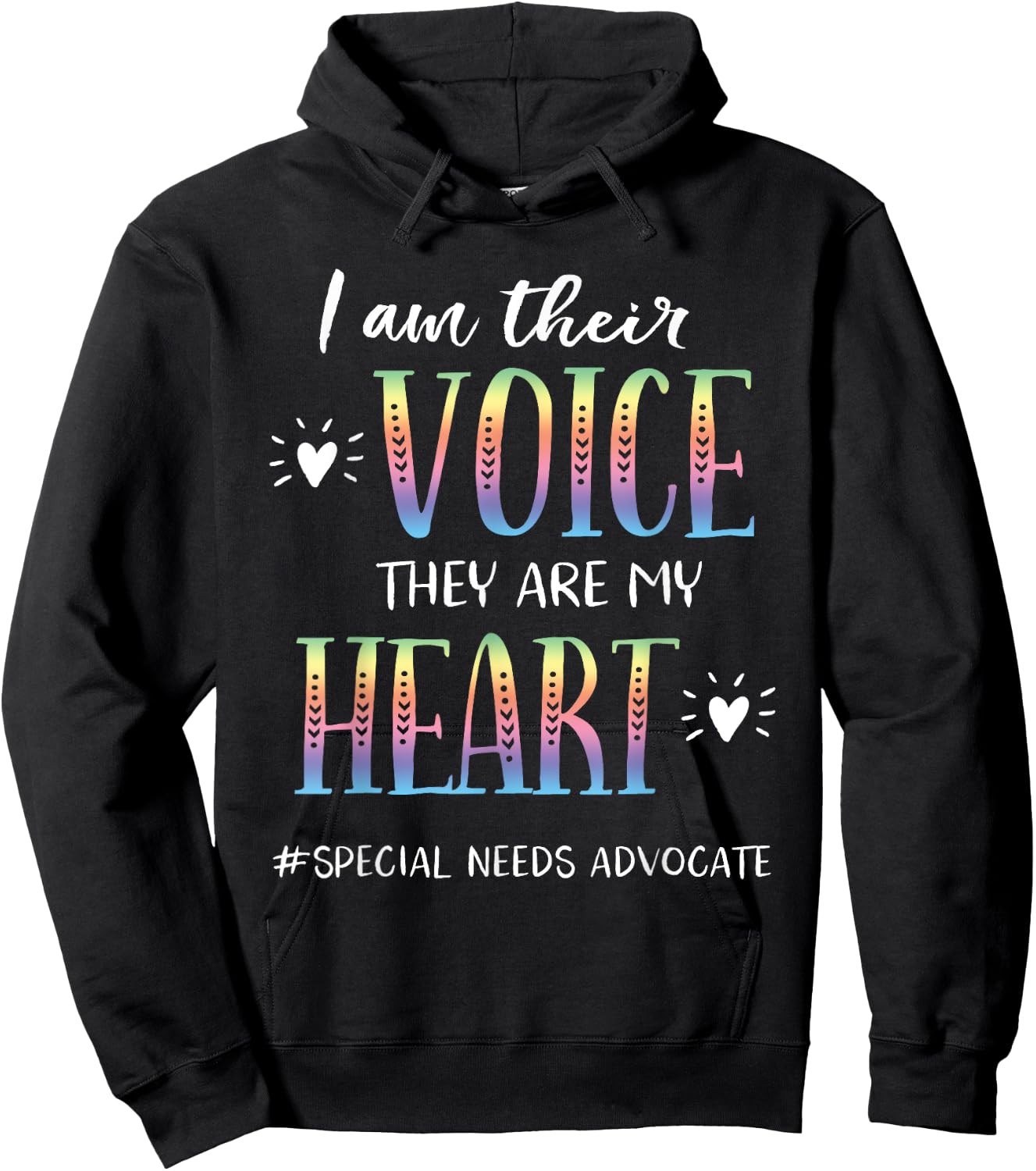 SPED Teacher Special Needs Advocate Gift I Am Their Voice Women Hoodie - Hoodie | Black