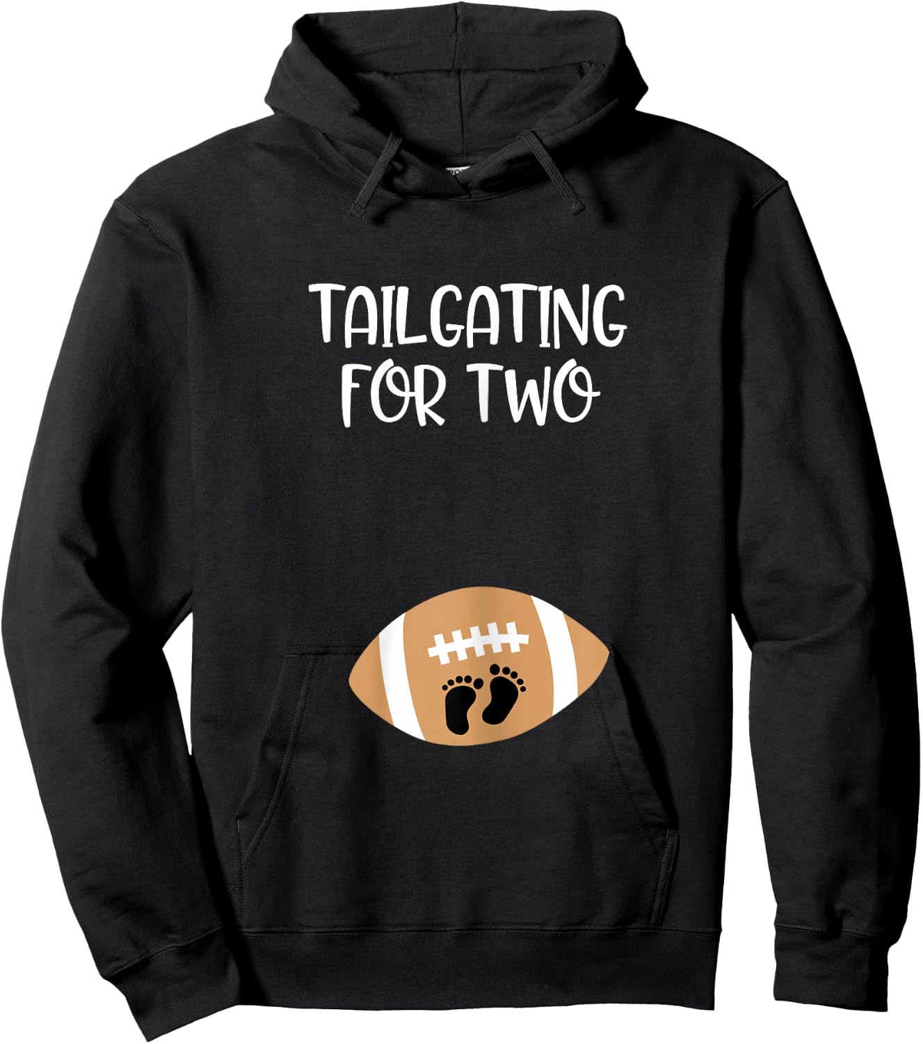 Tailgating for Two Football Game Day Pregnant Expecting Mom Hoodie - Hoodie | Black