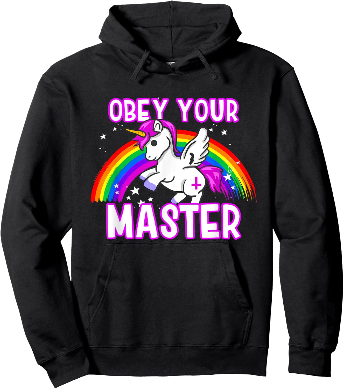 Obey Your Master - Bad Unicorn Religion Heavy Metal God Hoodie - Hoodie | Black