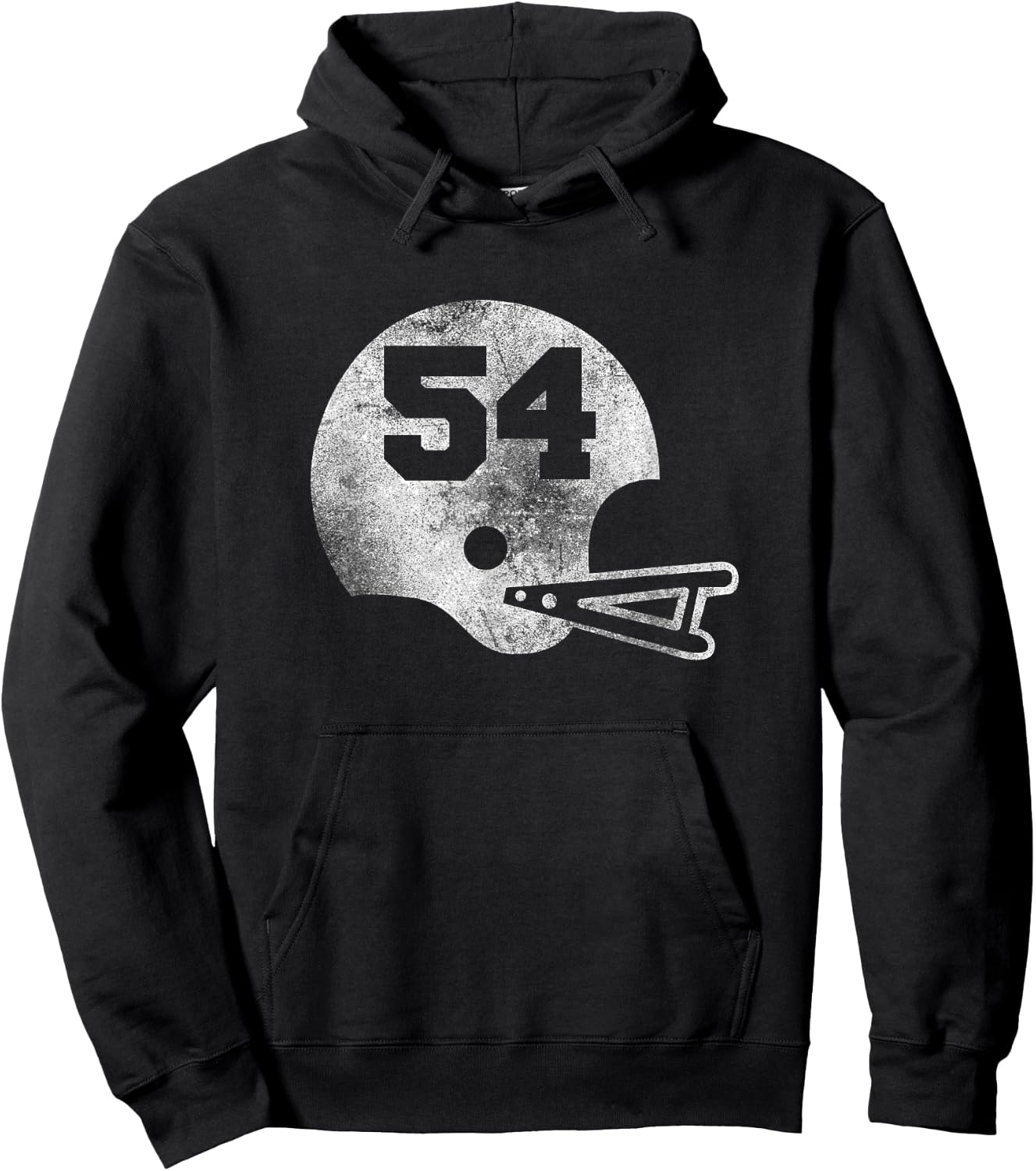 Vintage Football Jersey Number 54 Player Number Hoodie - Hoodie | Black