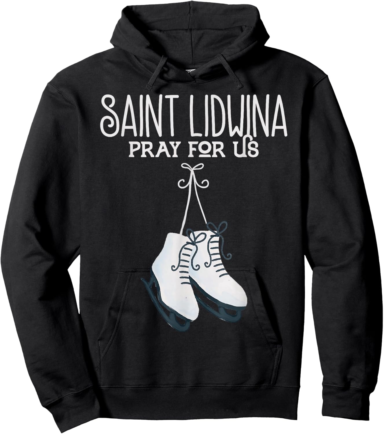 St. Lidwina Patron Saint of Ice Skating Schiedam Catholic Hoodie - Hoodie | Black