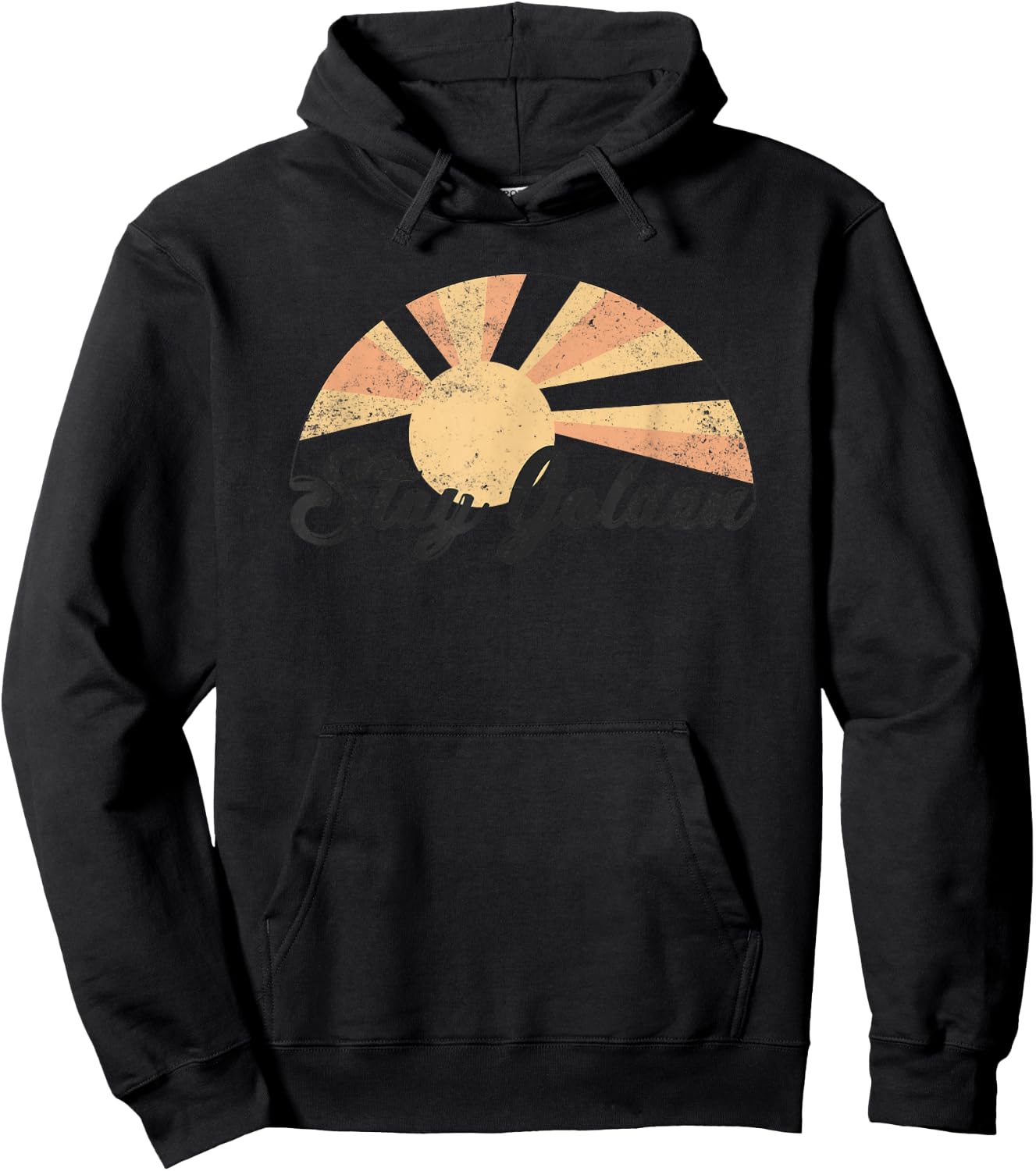 Vintage Stay Golden Positive Sunshine Optimistic Inspire Hoodie - Hoodie | Black