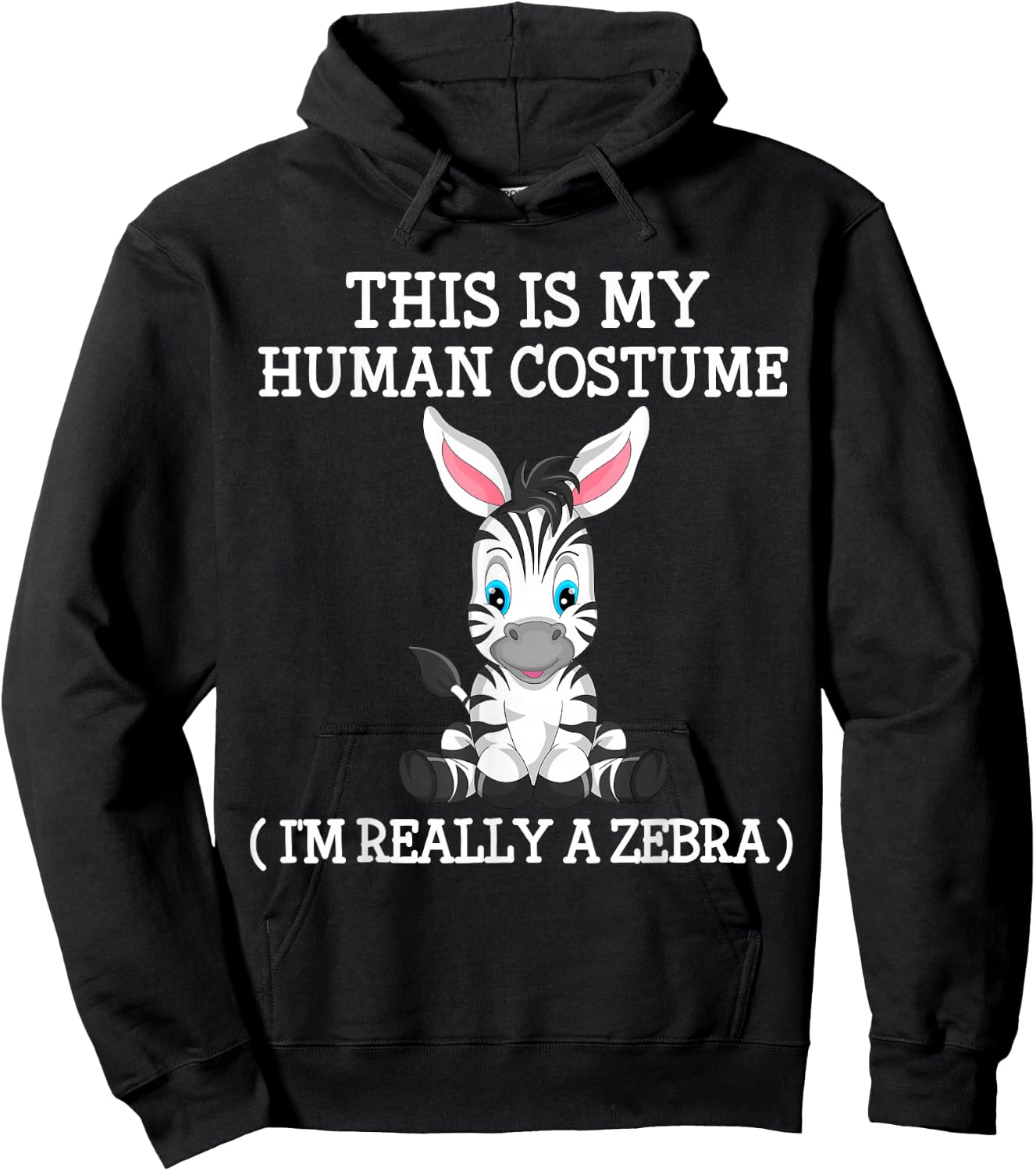 zebra pony funny Halloween Costume boy girl men women Kid Hoodie - Hoodie | Black