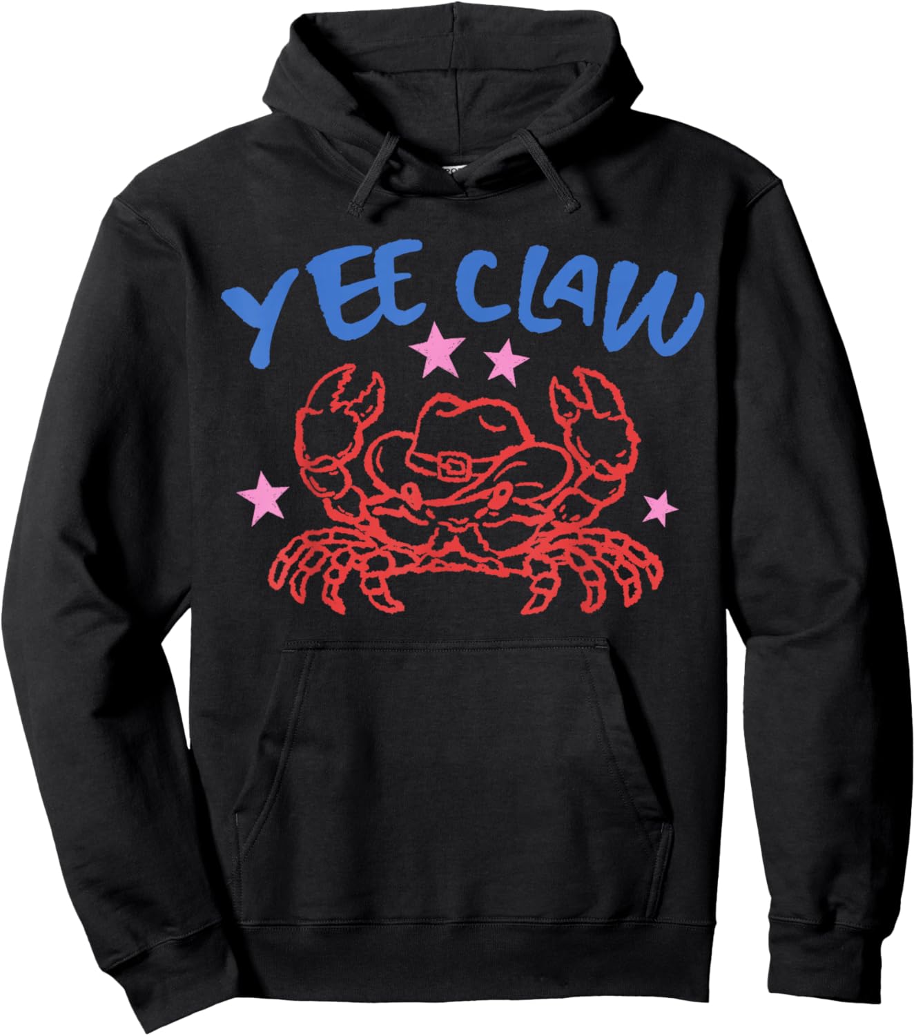 Funny Crab Yee Claw Cowboy Western Beach Hoodie - Hoodie | Black