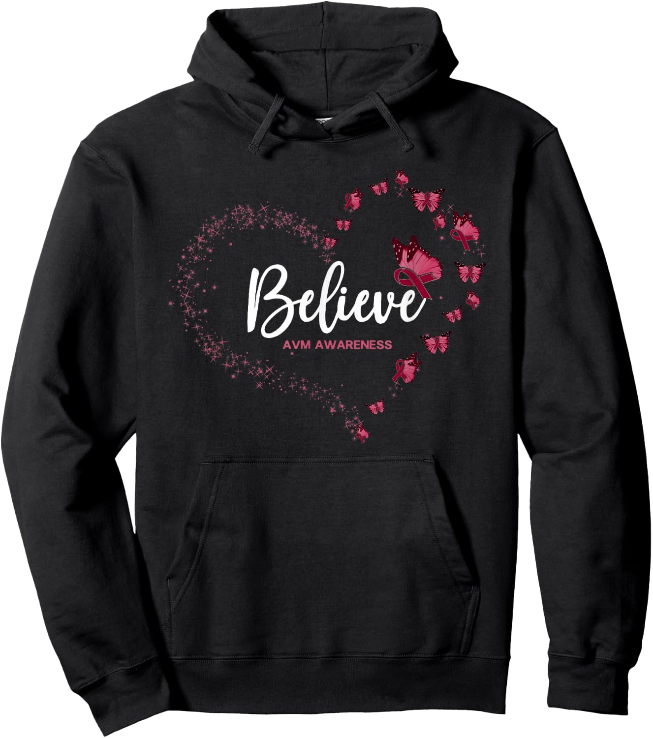 AVM Awareness Butterfly Believe Hoodie - Hoodie | Black