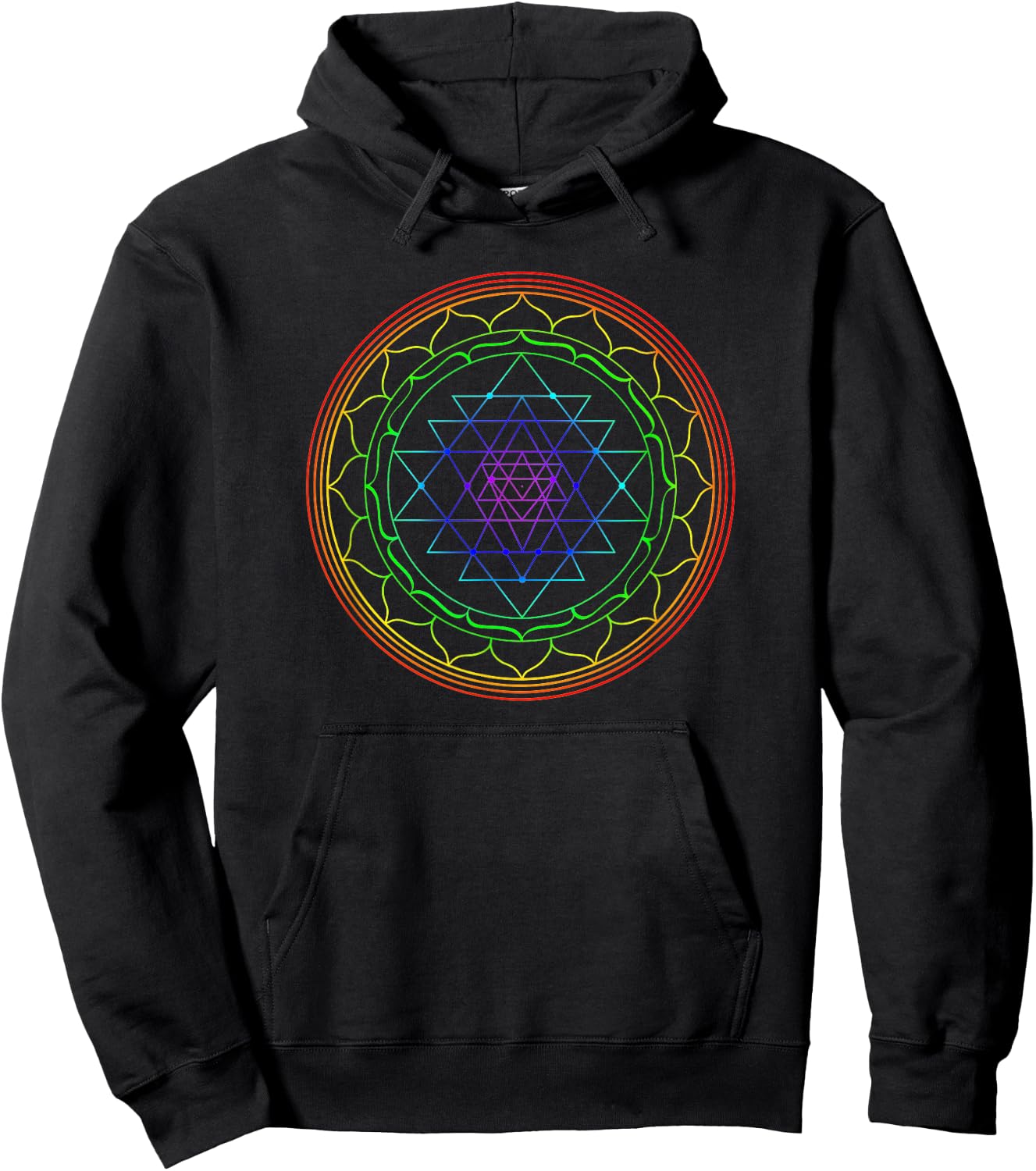 Sri Yantra Mandala Sacred Geometry Spiritual Gift Yoga Lover Hoodie - Hoodie | Black