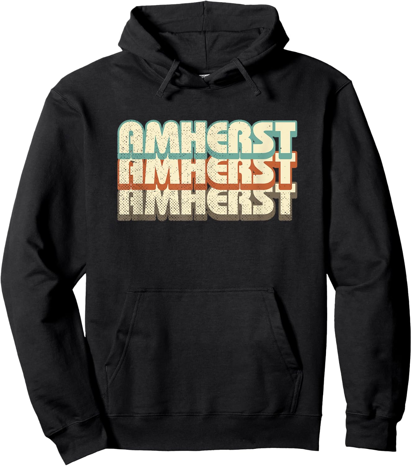 Retro Amherst Massachusetts Hoodie - Hoodie | Black