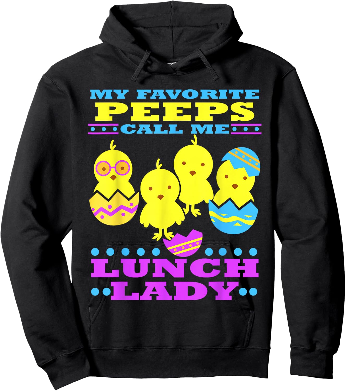 Easter Lunch Lady School Cute Cafeteria Worker Hoodie - Hoodie | Black