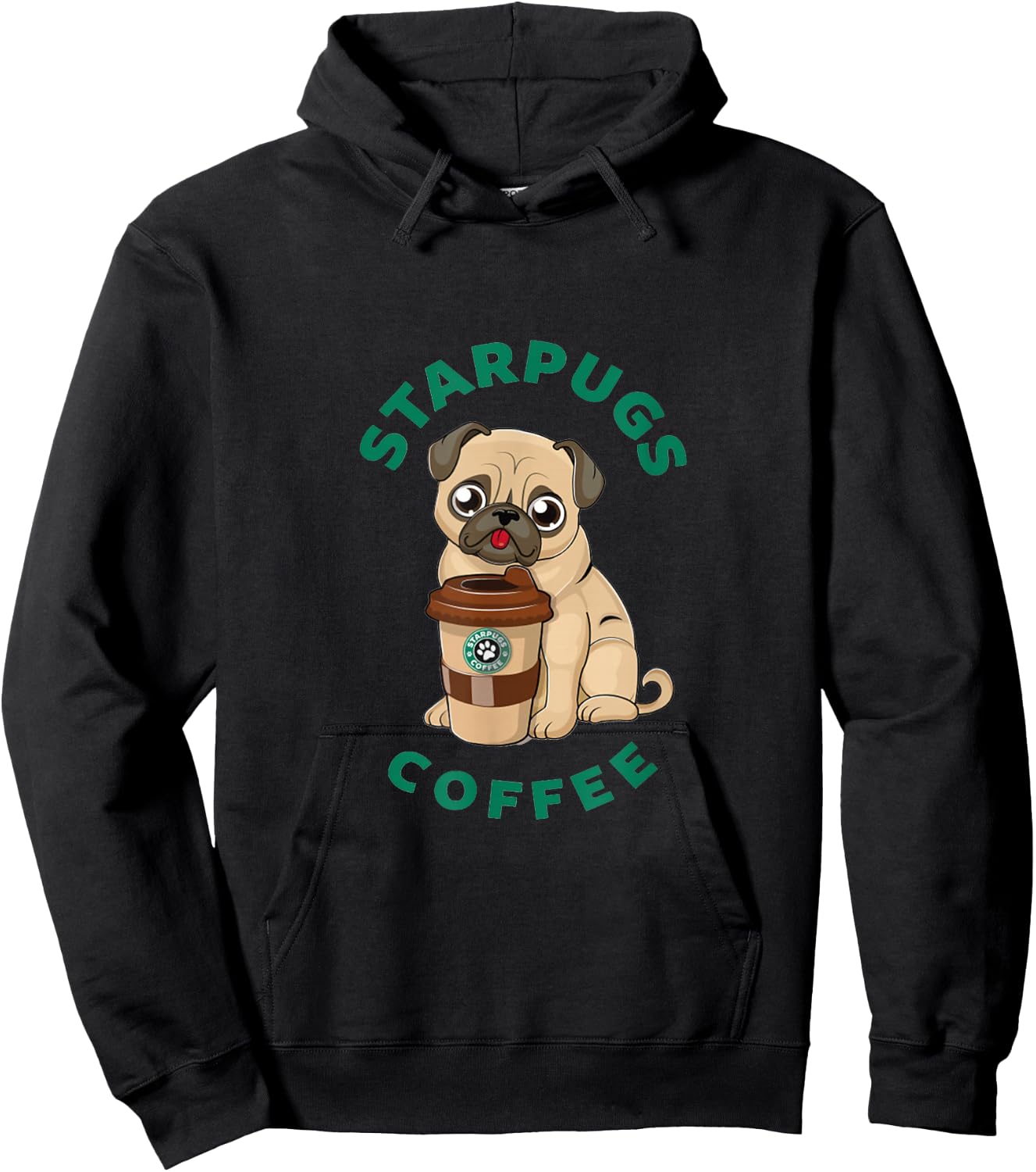 Starpugs Coffee Pug Doglover Hoodie - Hoodie | Black