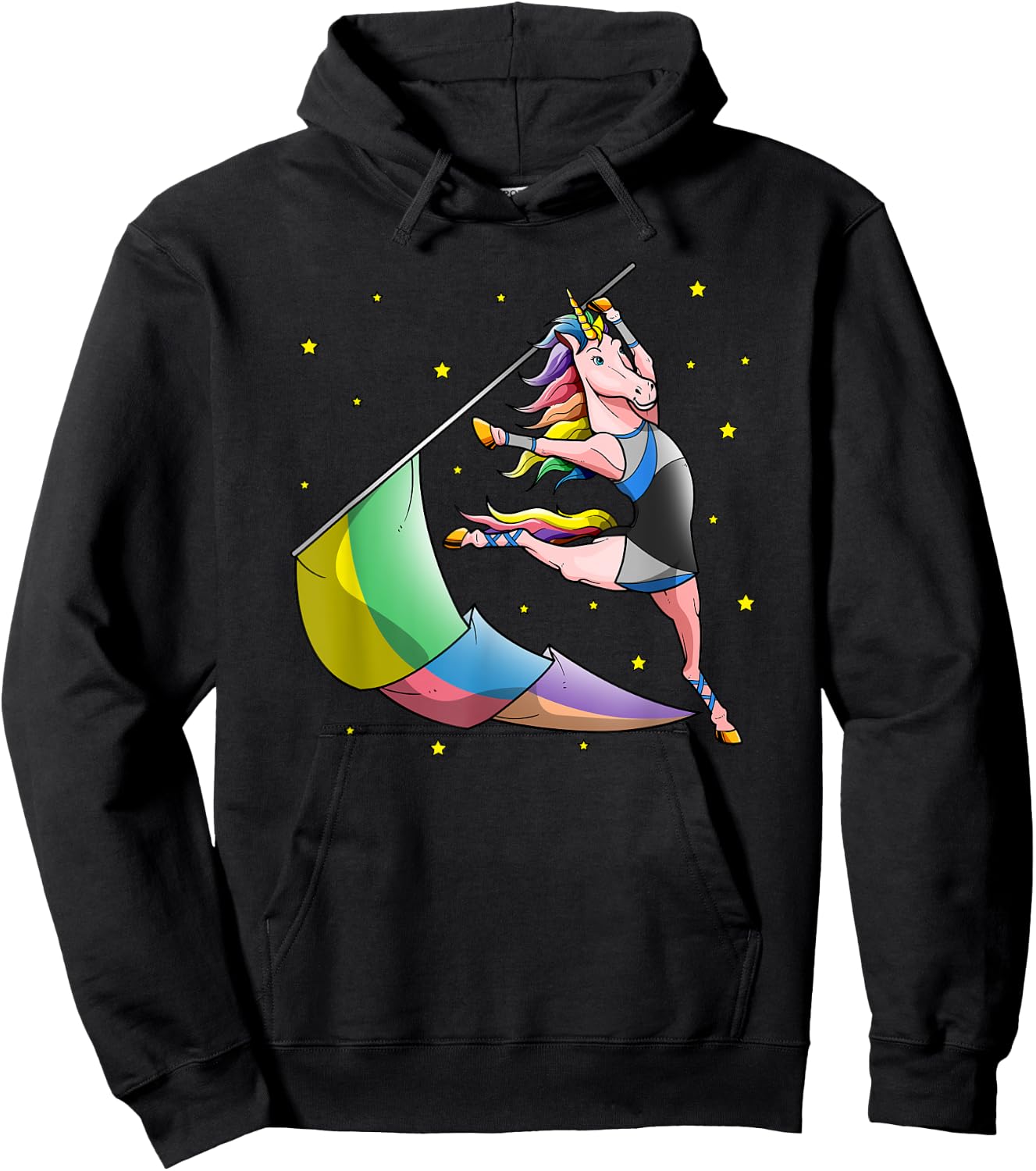 Color Guard Unicorn Winter Guard Flag Tossing Gifts Girls Hoodie - Hoodie | Black