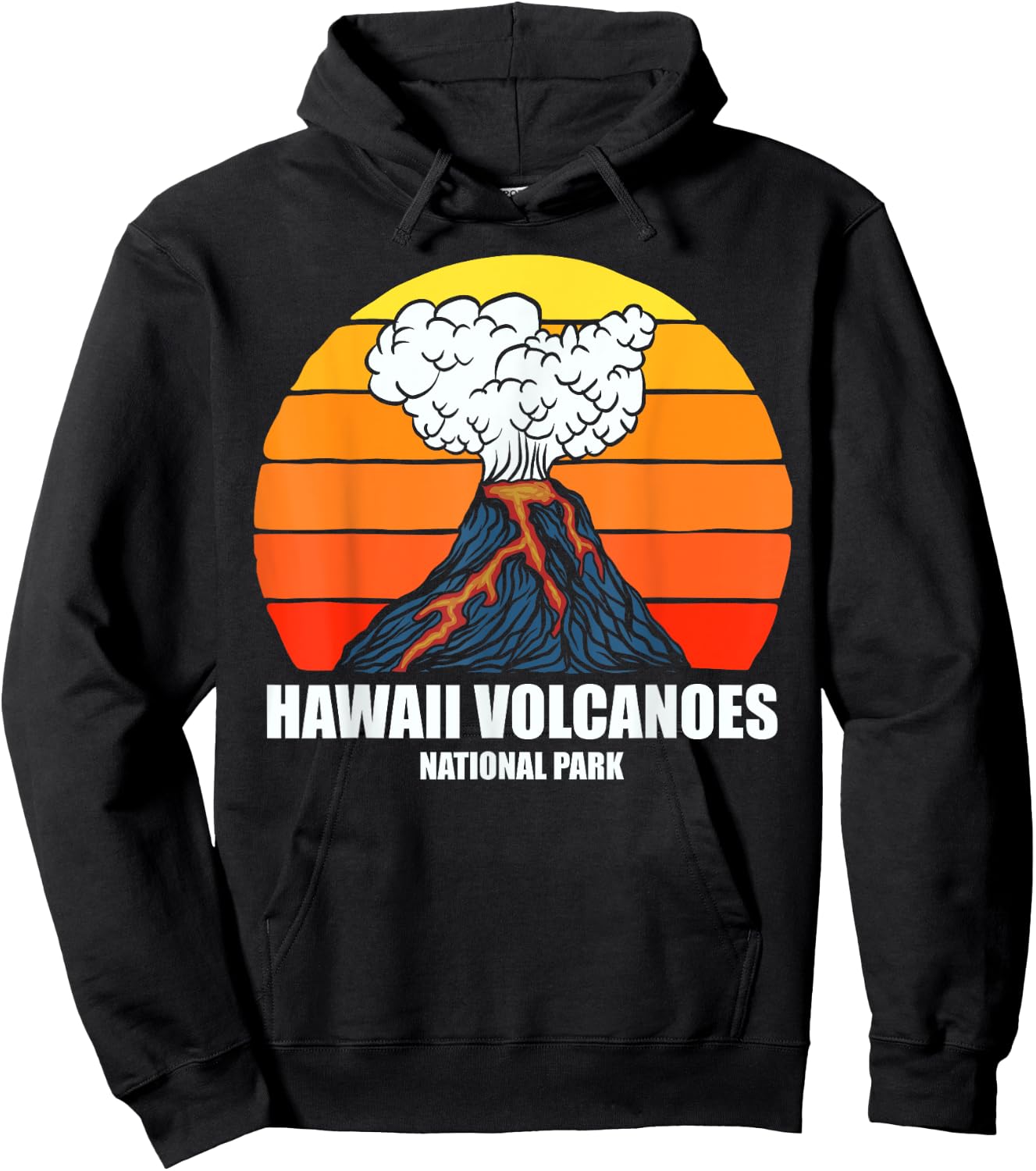 Camping Hiking Retro Vintage Hawaii Volcanoes National Park Hoodie - Hoodie | Black