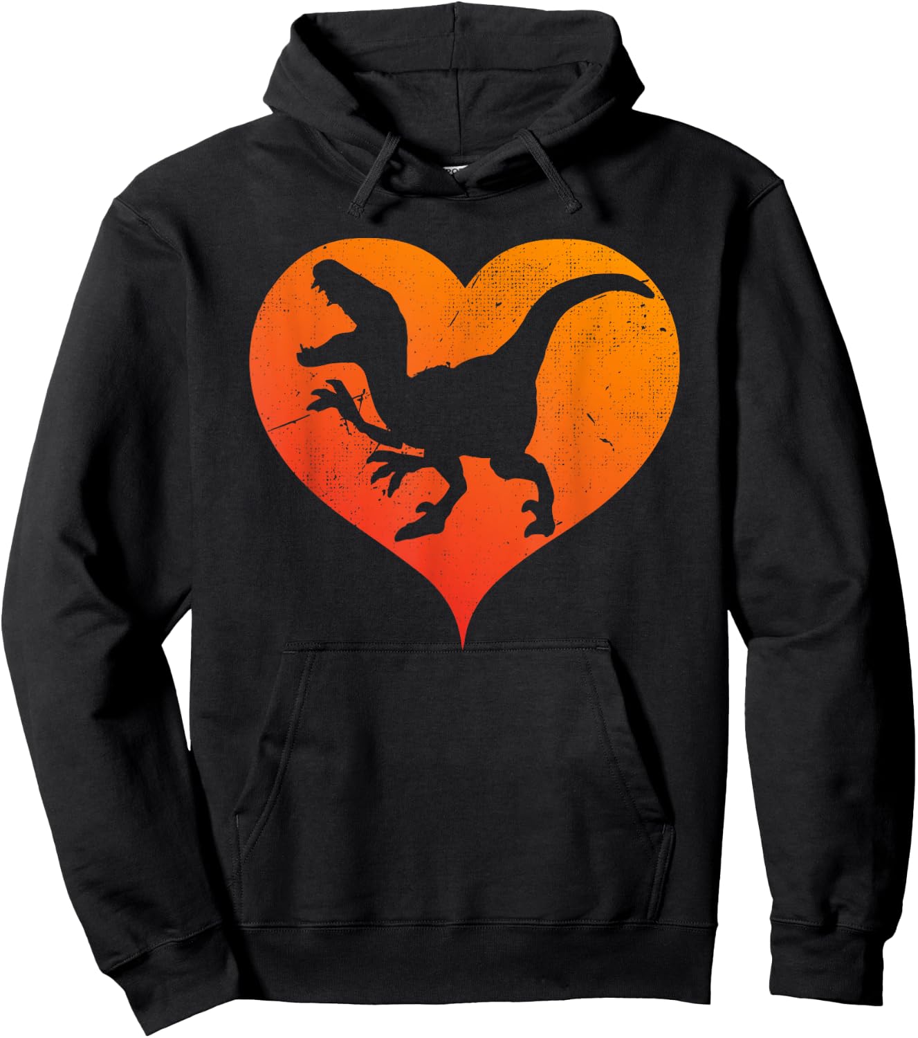 I Love Dinosaurs Velociraptor I Heart Dinosaurs Shirt Hoodie - Hoodie | Black