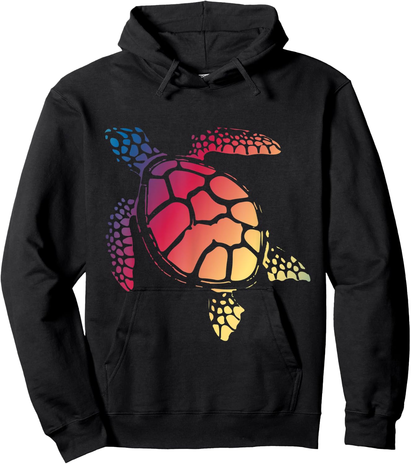 Turtle Art Colorful Sea Reptile Nature Gift Turtle Hoodie - Hoodie | Black