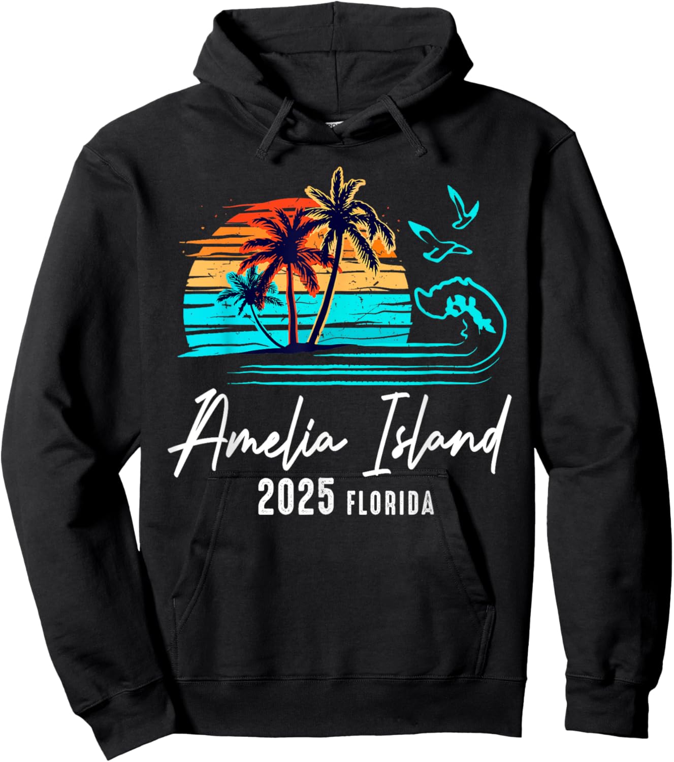 Amelia Island Florida 2025 Vacation Souvenir Family Group Hoodie - Hoodie | Black